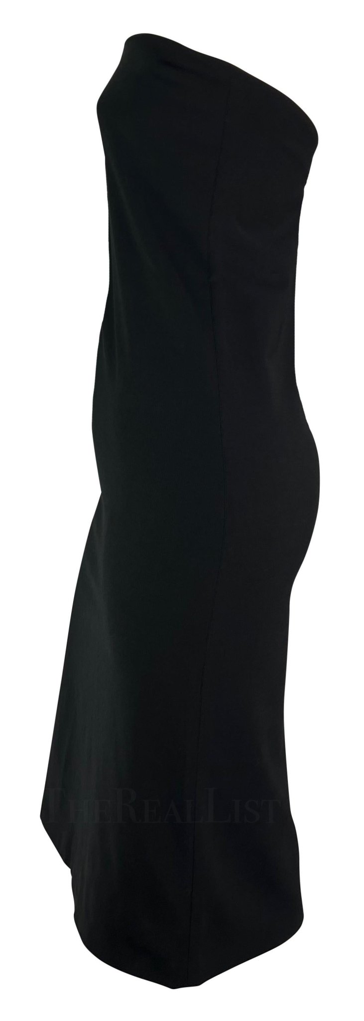 S/S 1997 Gucci by Tom Ford Black Strapless Bodycon Mini Dress - RealList