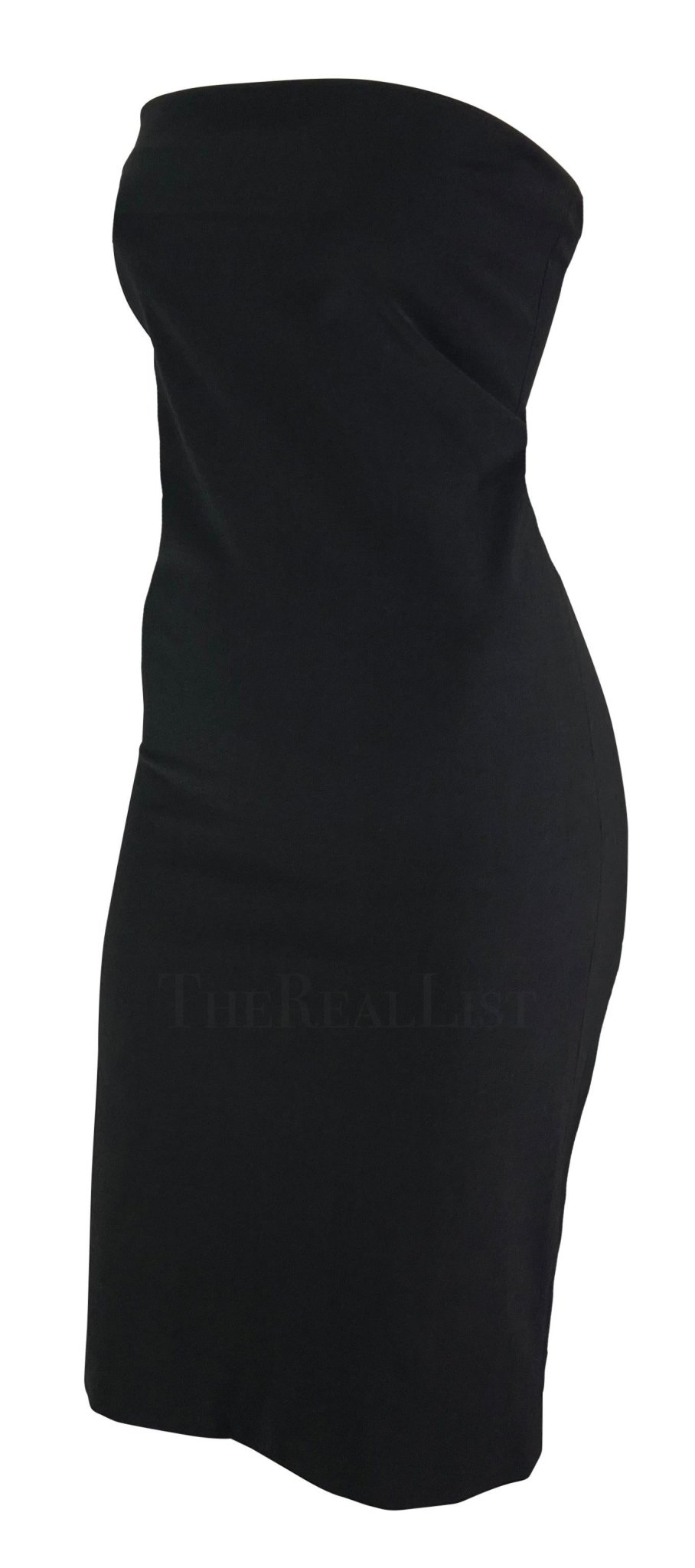 S/S 1997 Gucci by Tom Ford Black Strapless Bodycon Mini Dress - RealList