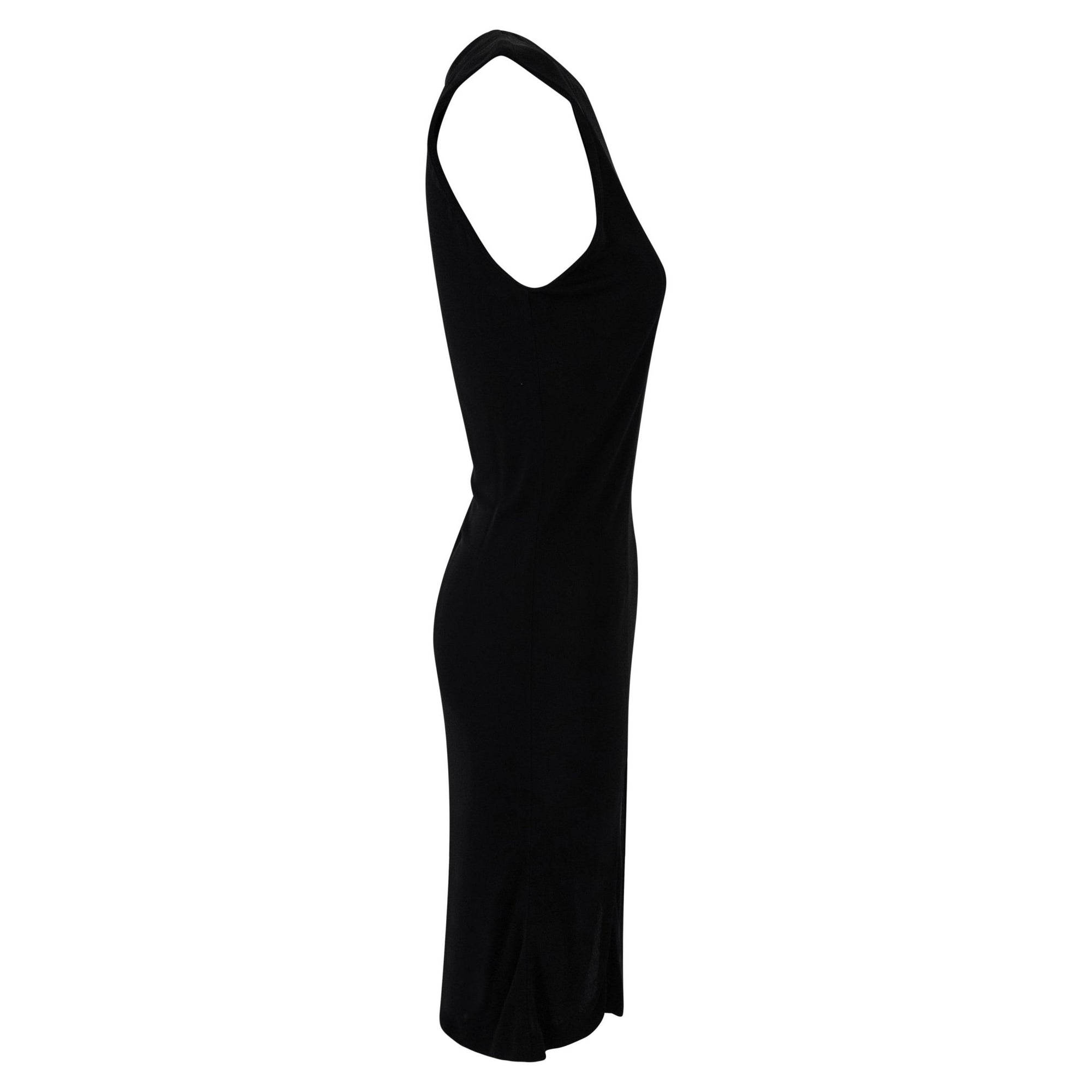S/S 1997 Gucci by Tom Ford Black Stretch Viscose Sleeveless Bodycon Cocktail Dress - RealList