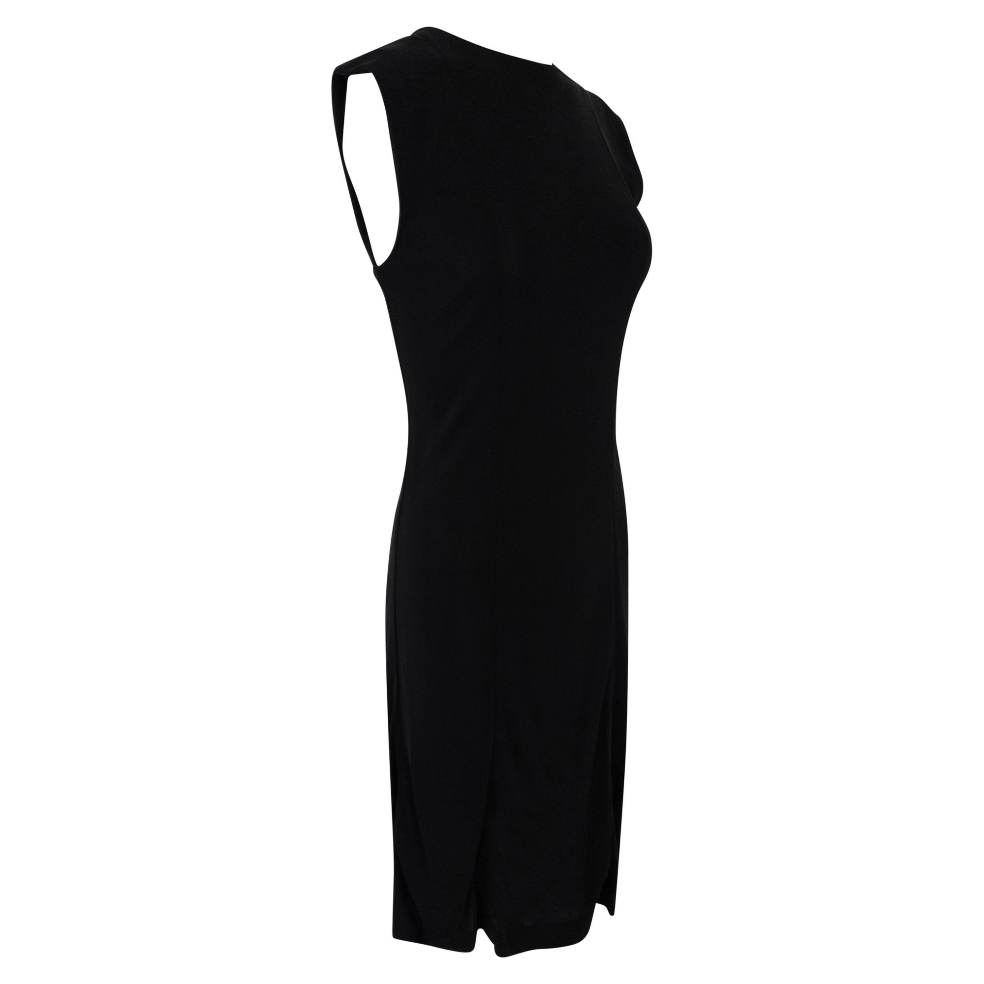 S/S 1997 Gucci by Tom Ford Black Stretch Viscose Sleeveless Bodycon Cocktail Dress - RealList