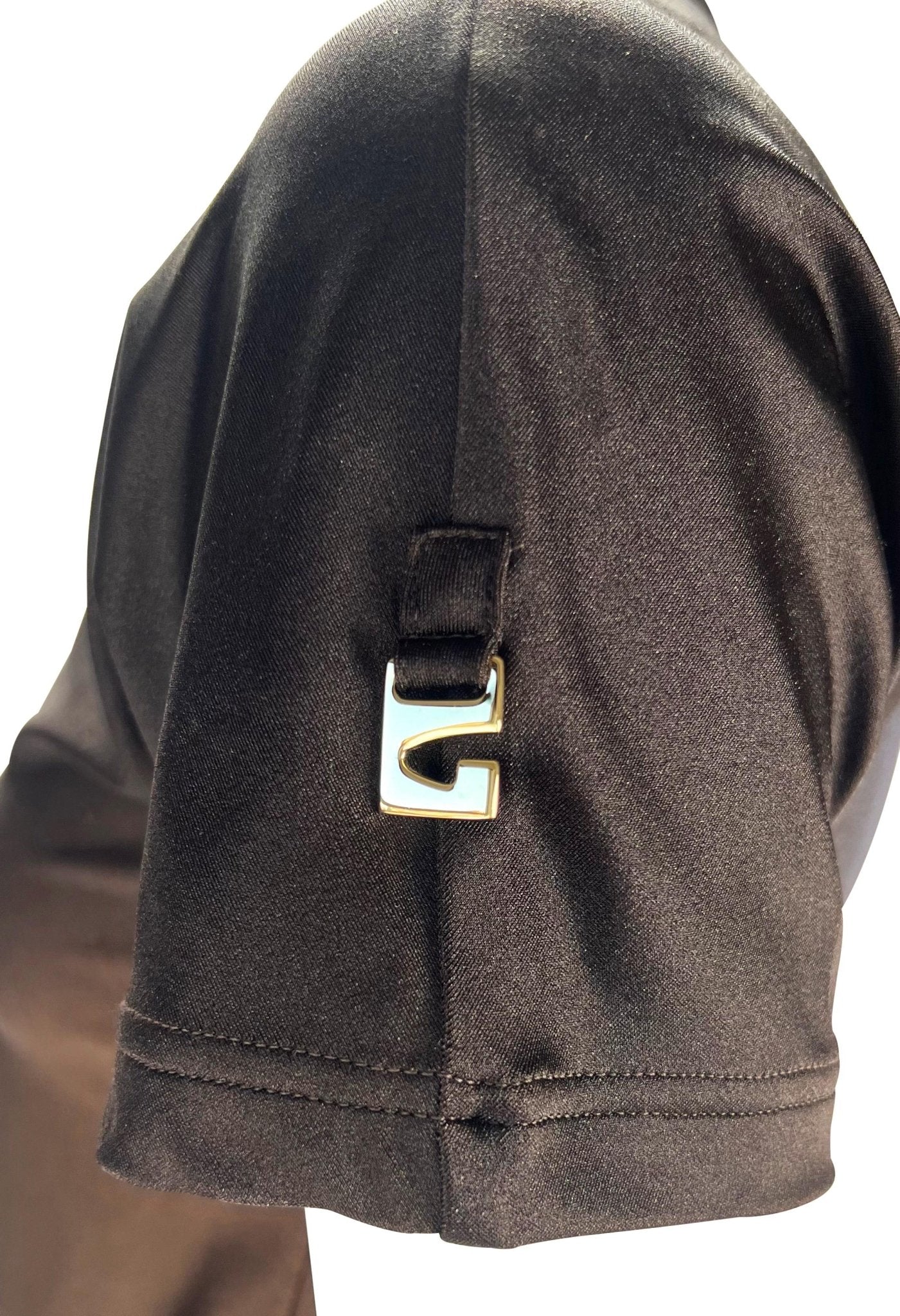 S/S 1997 Gucci by Tom Ford 'G' Medallion Brown Navy Ombré Stretch Swim T-Shirt Top - RealList