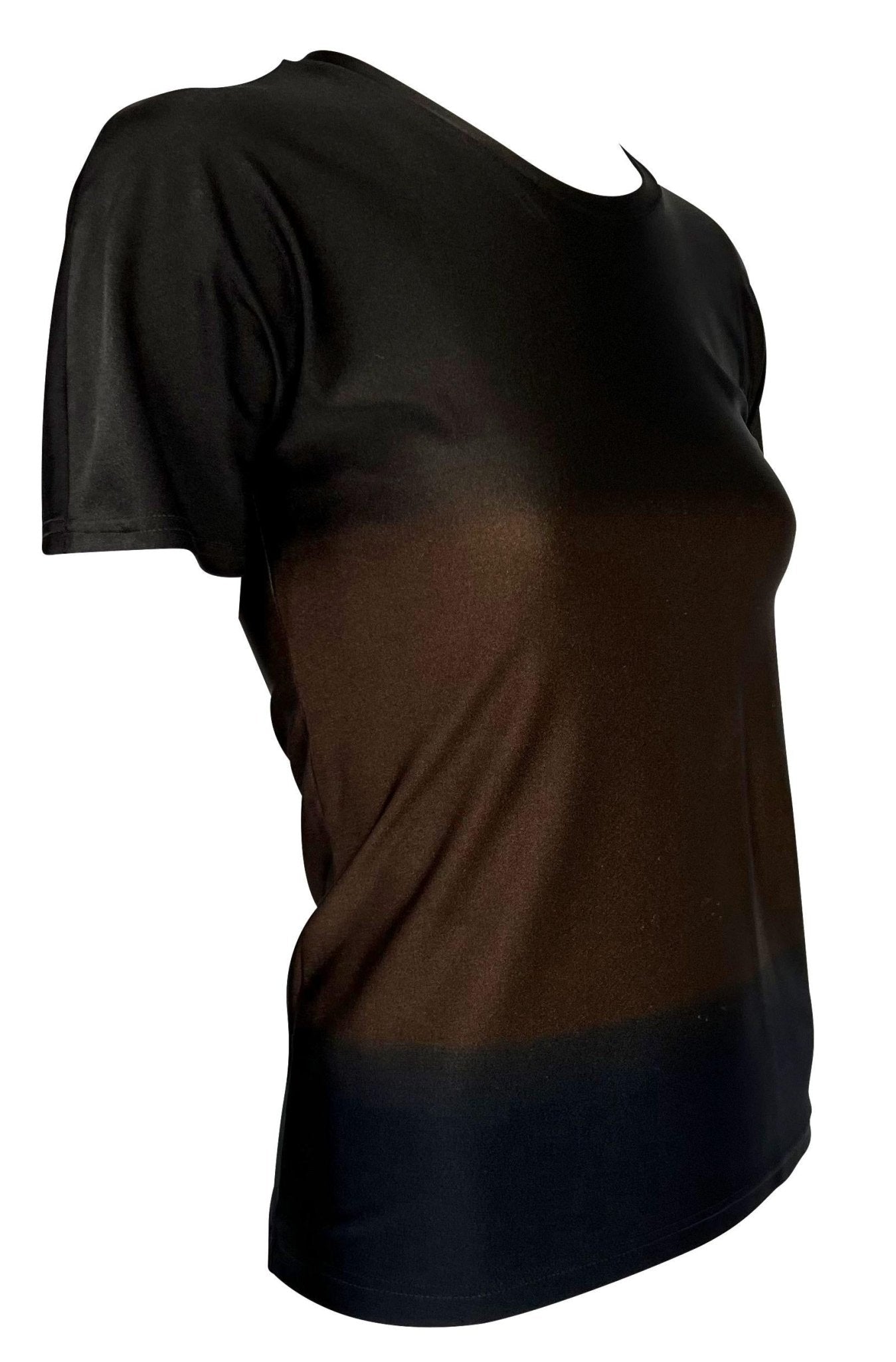 S/S 1997 Gucci by Tom Ford 'G' Medallion Brown Navy Ombré Stretch Swim T-Shirt Top - RealList