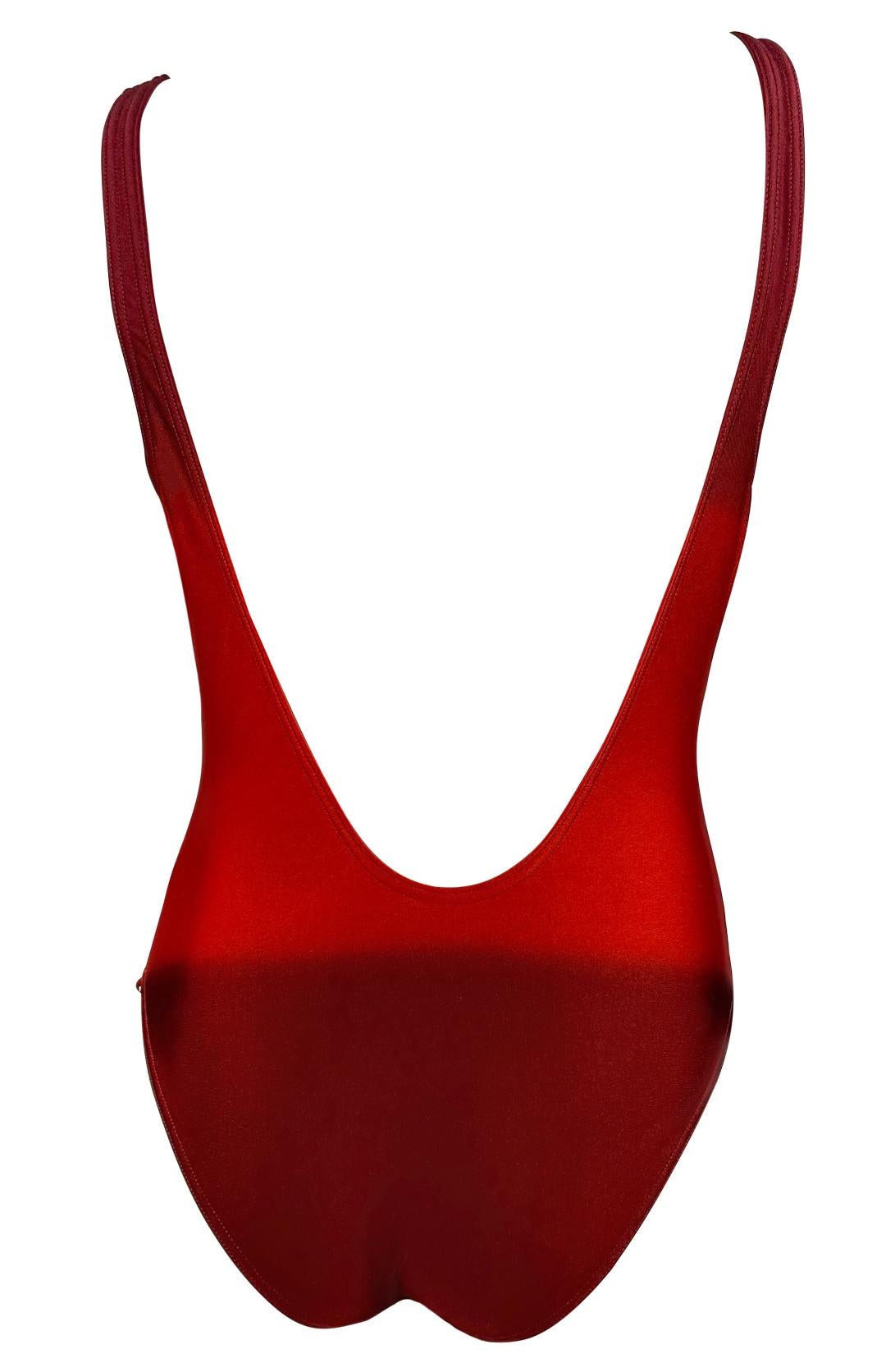 S/S 1997 Gucci by Tom Ford G Medallion Red Ombré One Piece Swimsuit - RealList