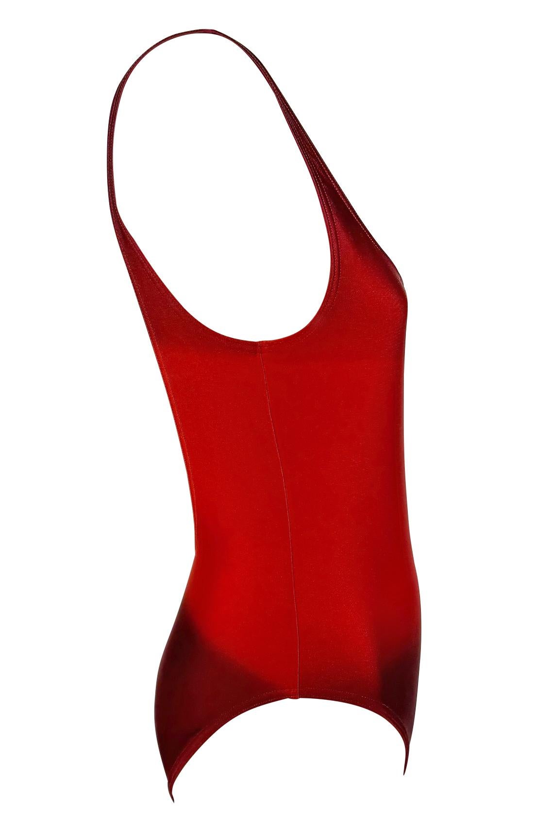 S/S 1997 Gucci by Tom Ford G Medallion Red Ombré One Piece Swimsuit - RealList