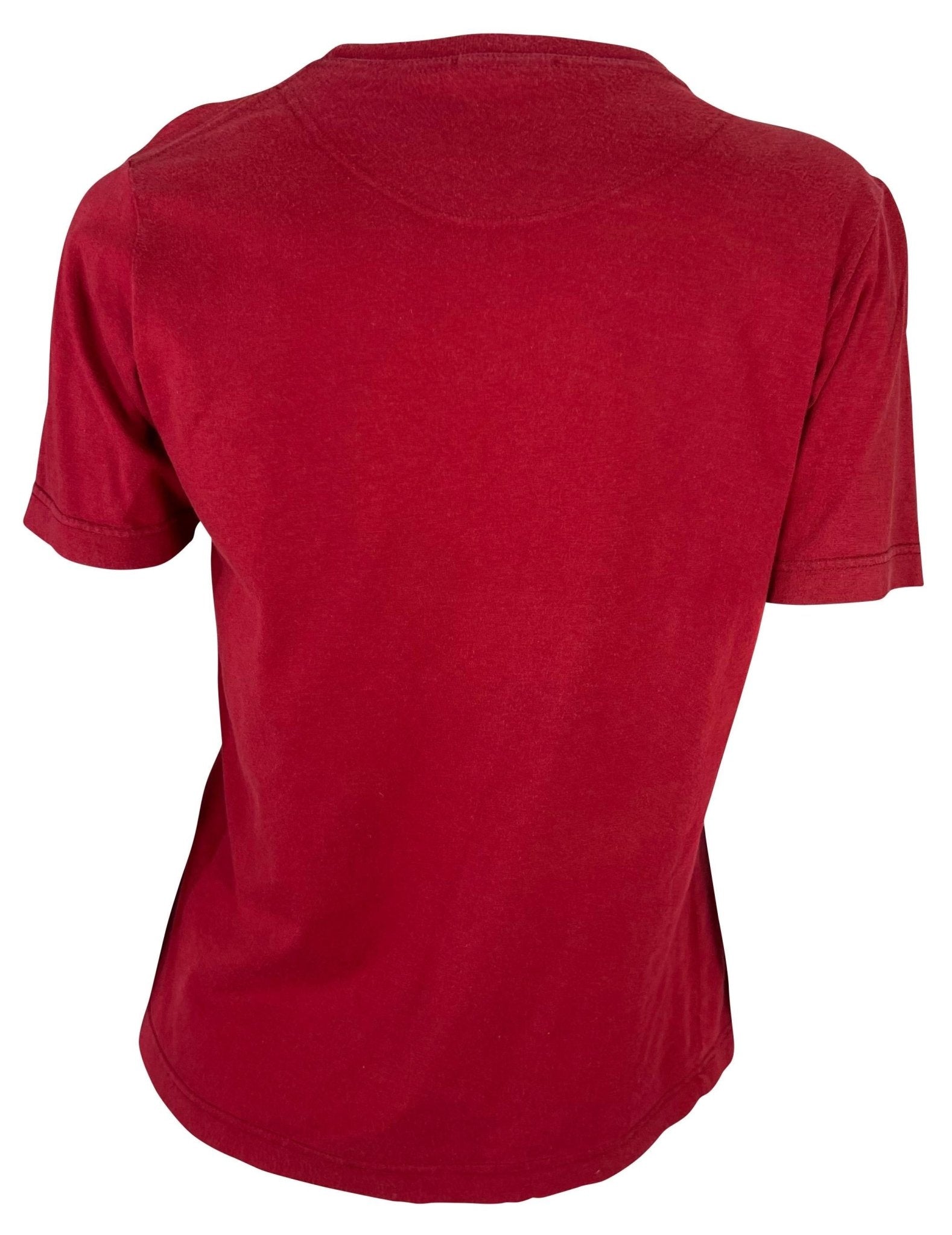 S/S 1997 Gucci by Tom Ford GG Logo Embroidered Red Stretch T-Shirt - RealList