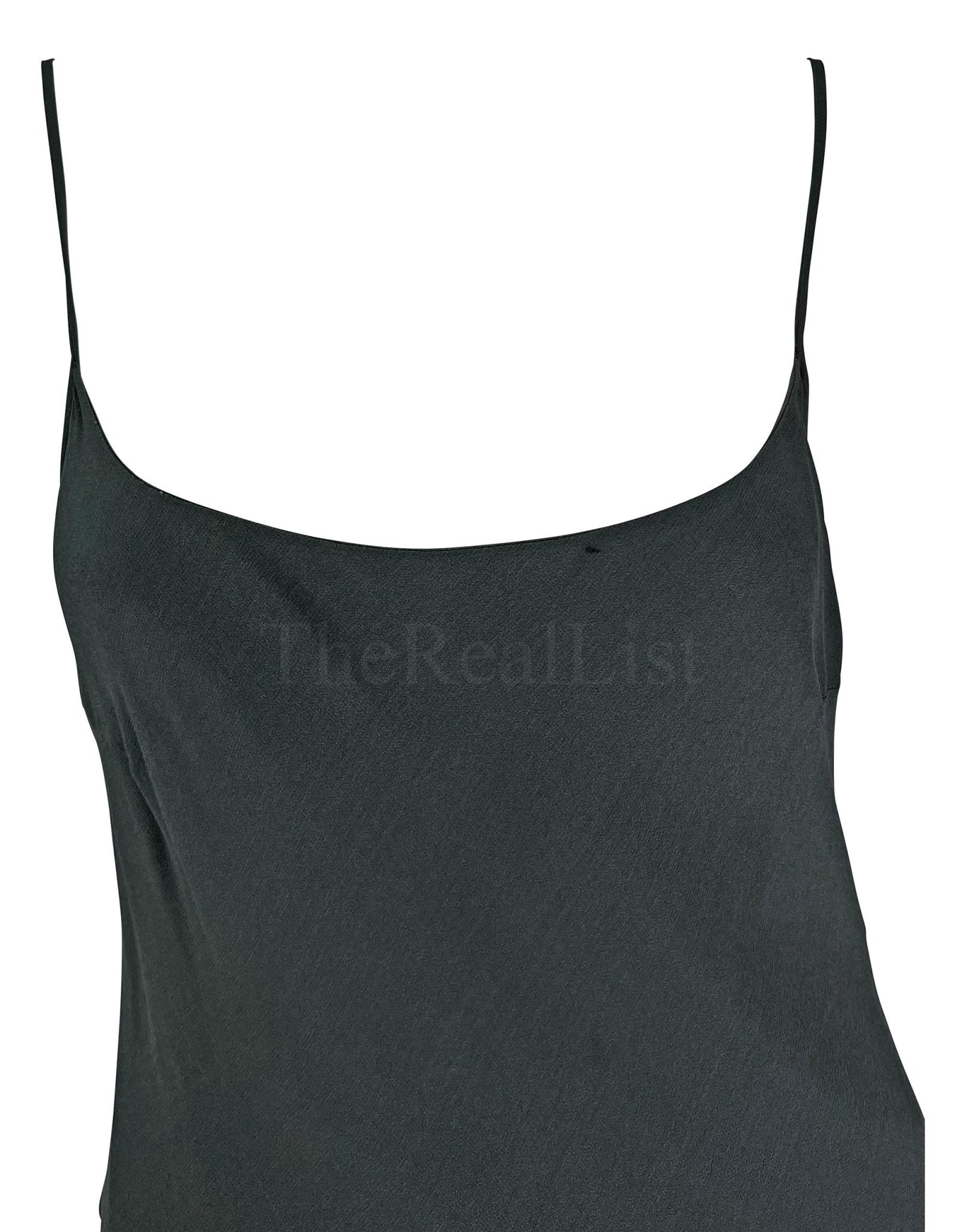 S/S 1997 Gucci by Tom Ford Grey Black Panel Slip Dress Gown - RealList