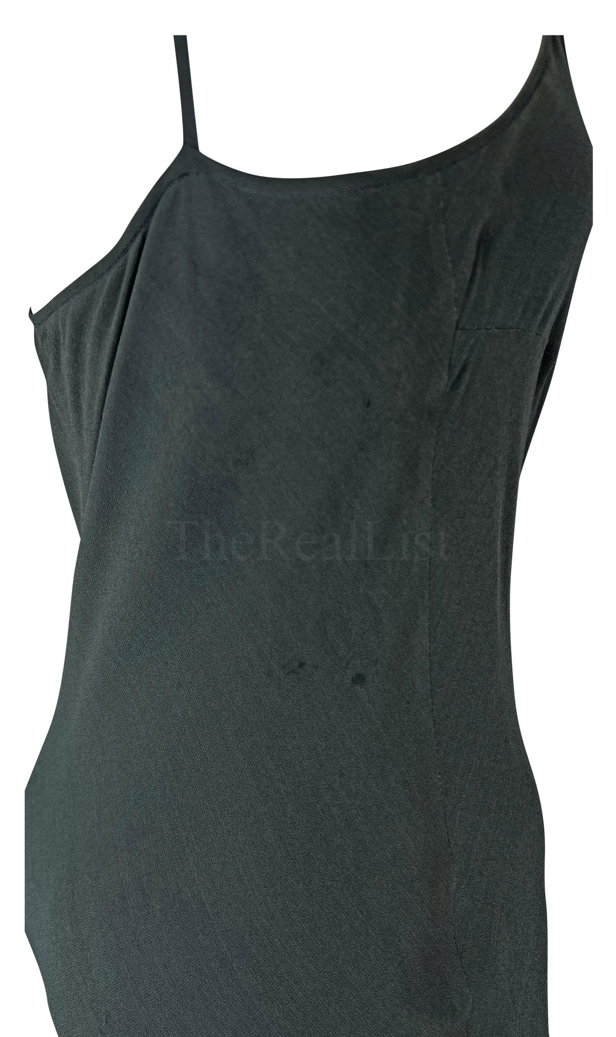 S/S 1997 Gucci by Tom Ford Grey Black Panel Slip Dress Gown - RealList
