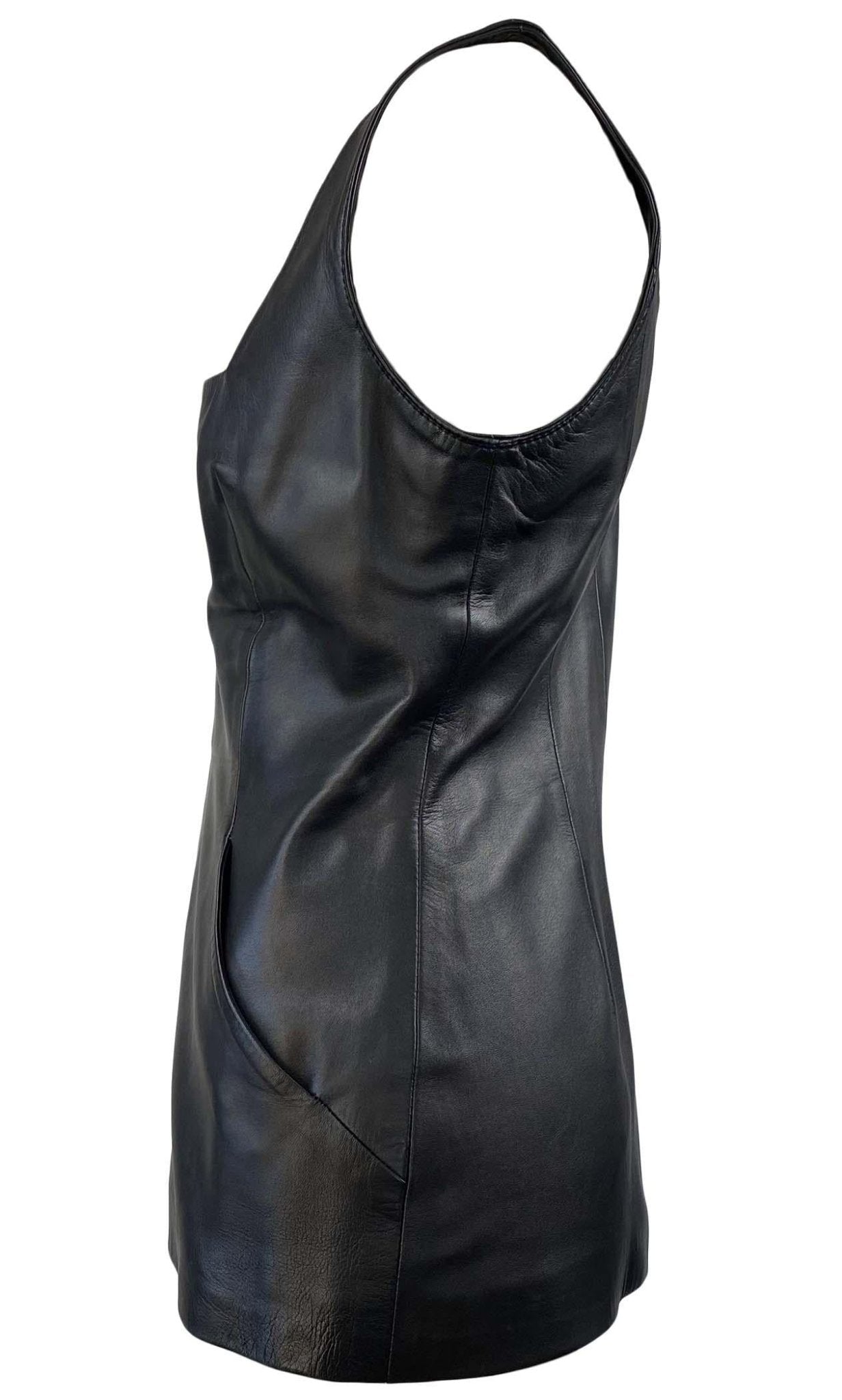 S/S 1997 Gucci by Tom Ford Leather Sleeveless Top G Logo - RealList