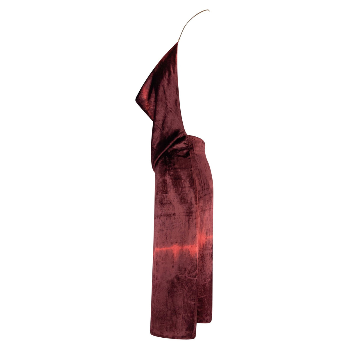 S/S 1997 Gucci by Tom Ford Prototype Maroon Ombré Velvet Backless Halter Dress - RealList