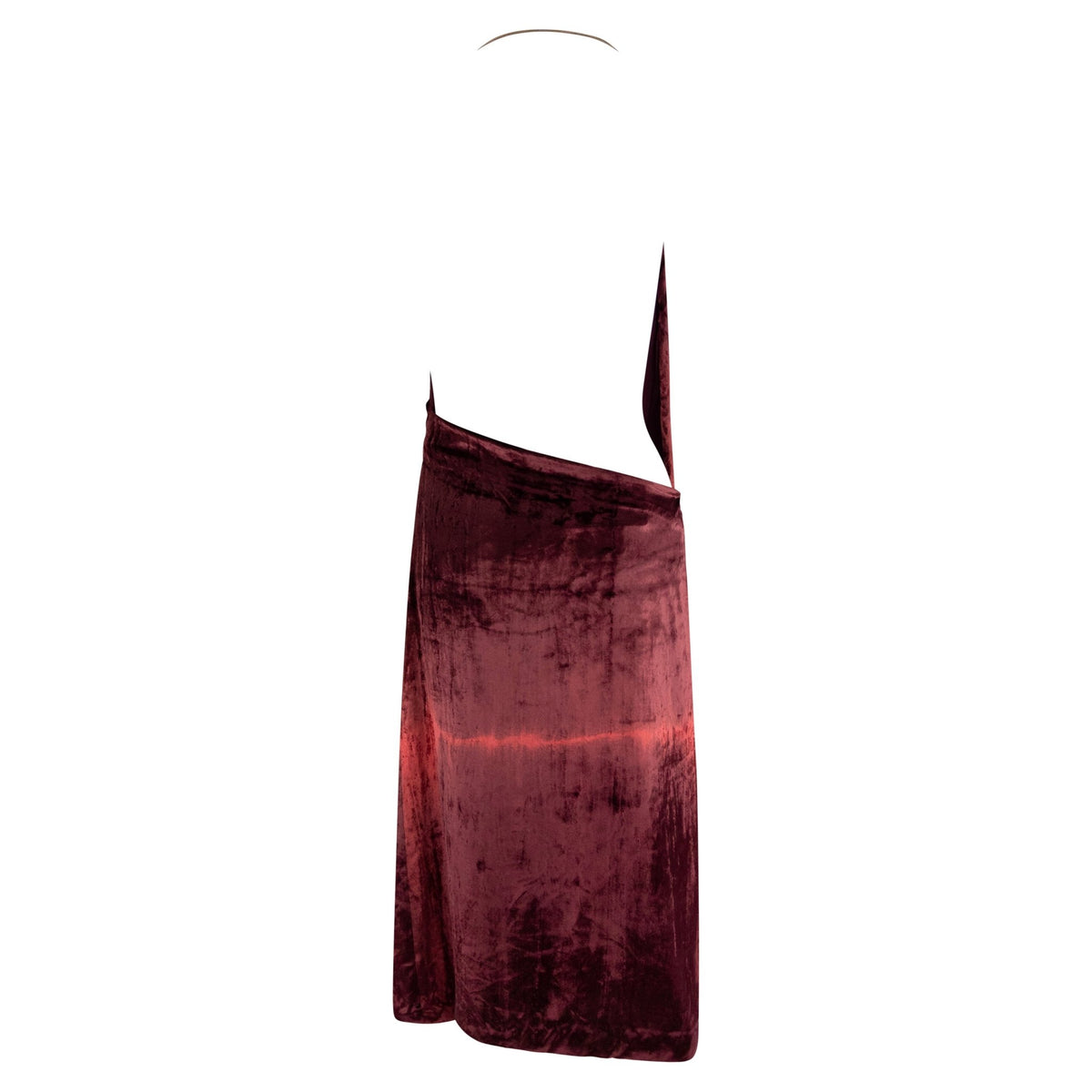 S/S 1997 Gucci by Tom Ford Prototype Maroon Ombré Velvet Backless Halter Dress - RealList