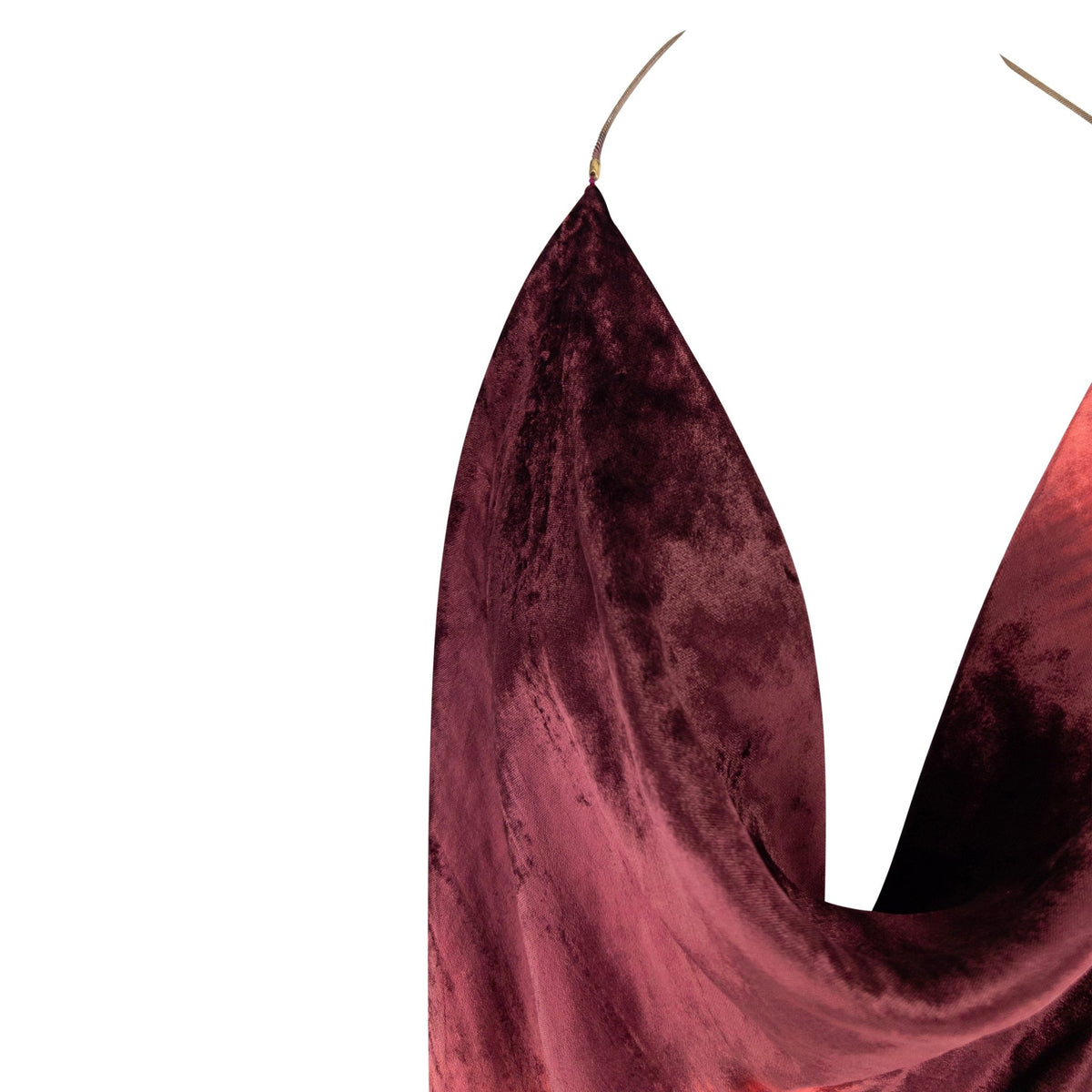 S/S 1997 Gucci by Tom Ford Prototype Maroon Ombré Velvet Backless Halter Dress - RealList