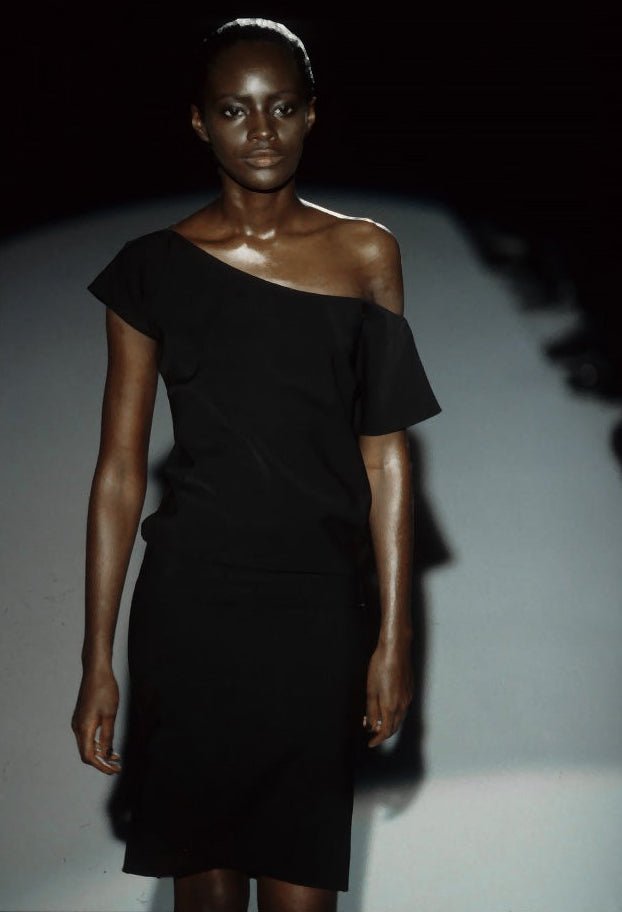 S/S 1997 Gucci by Tom Ford Runway Oversized Stretch Shift Dress - RealList