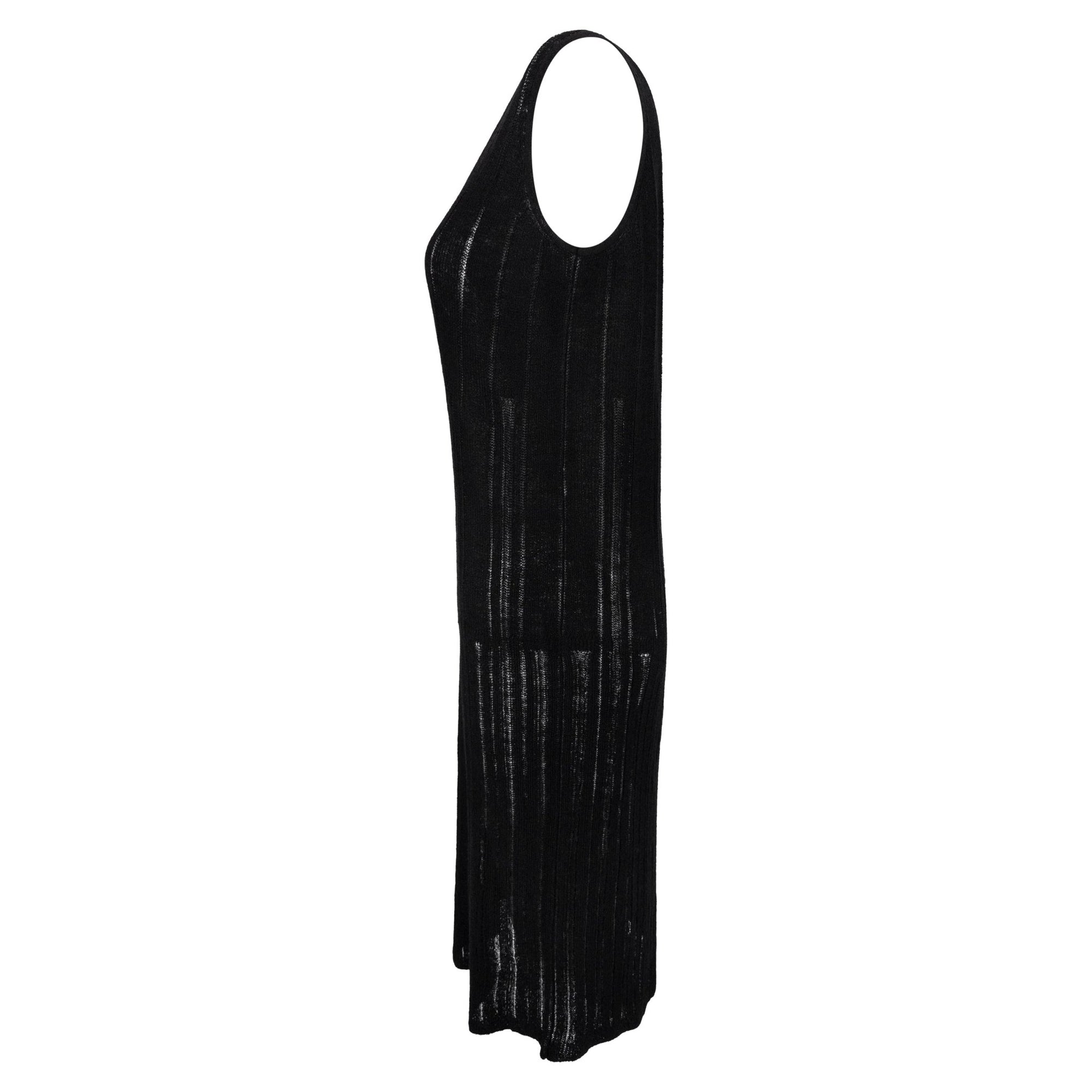 S/S 1997 Gucci by Tom Ford Sheer Black Knit Sleeveless Bodycon Dress - RealList