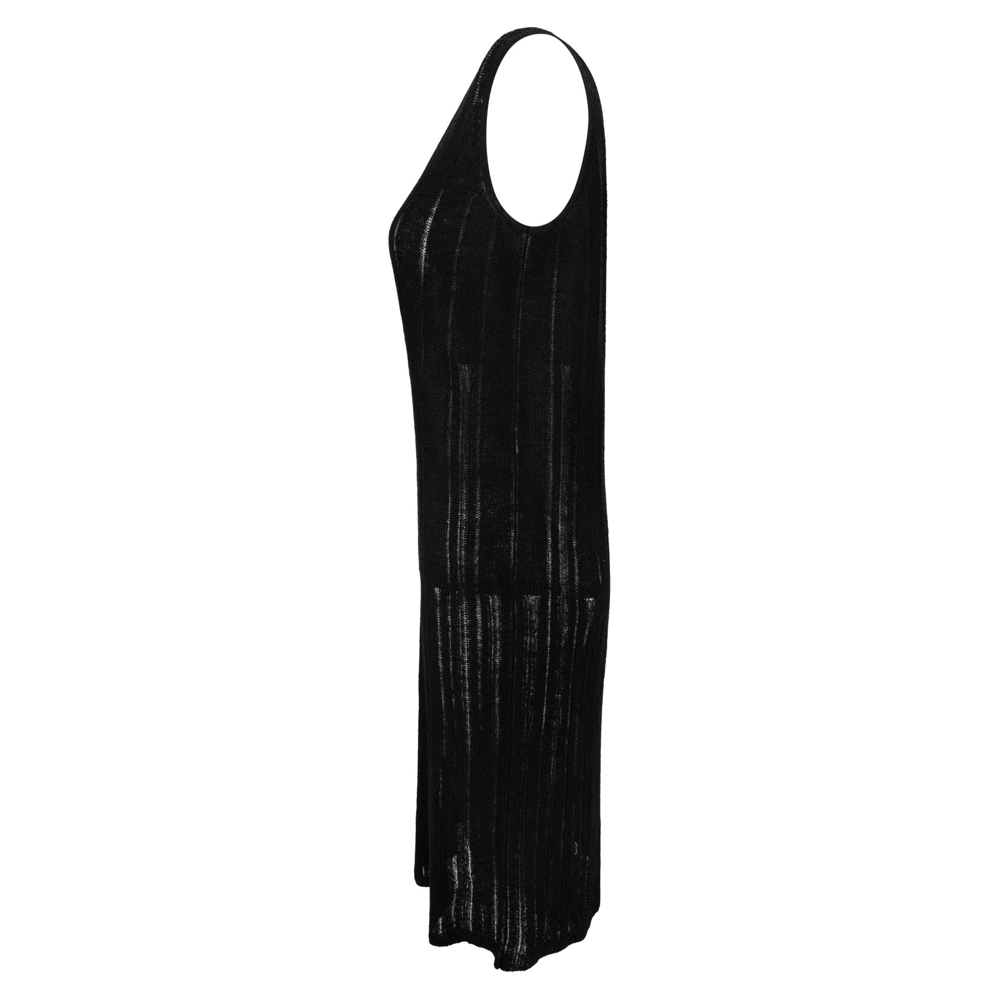 S/S 1997 Gucci by Tom Ford Sheer Black Knit Sleeveless Bodycon Dress - RealList