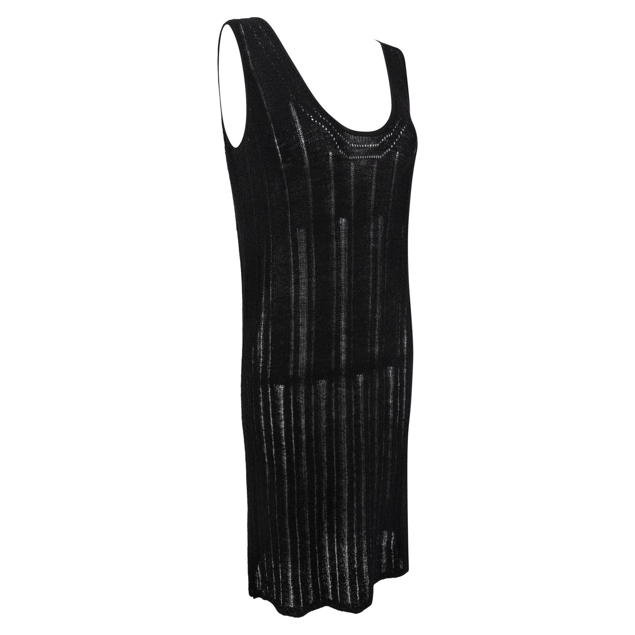 S/S 1997 Gucci by Tom Ford Sheer Black Knit Sleeveless Bodycon Dress – RealList