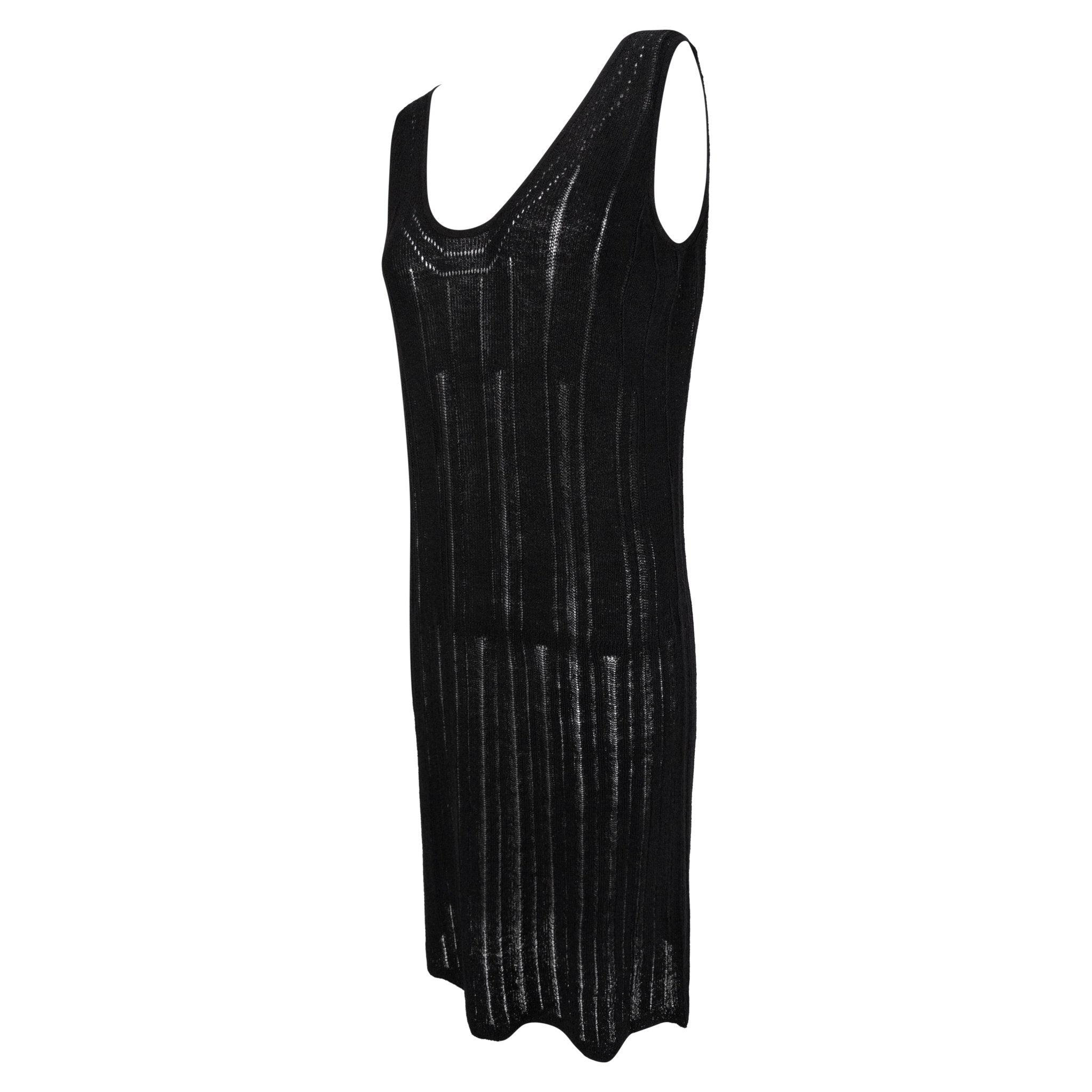 S/S 1997 Gucci by Tom Ford Sheer Black Knit Sleeveless Bodycon Dress - RealList