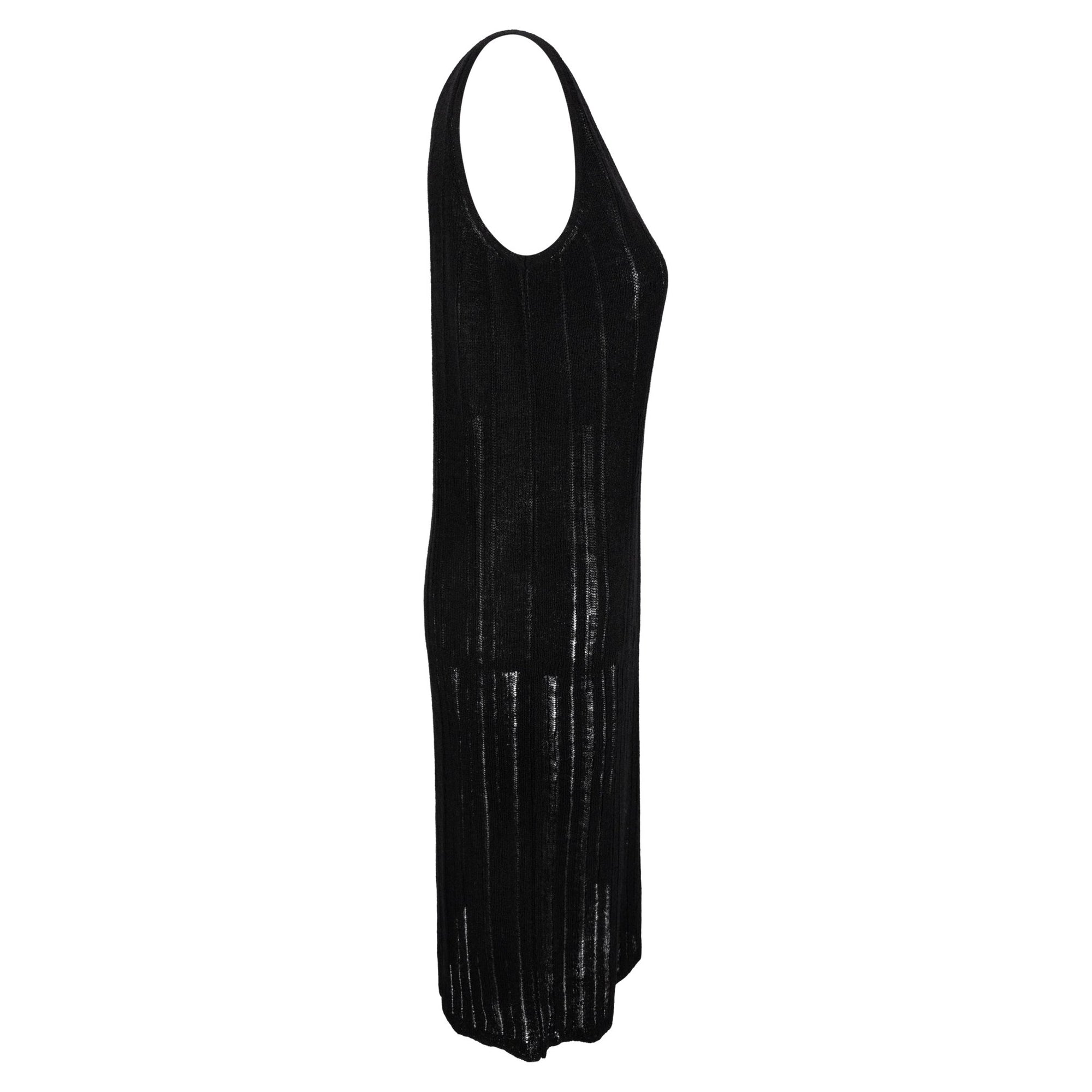 S/S 1997 Gucci by Tom Ford Sheer Black Knit Sleeveless Bodycon Dress - RealList
