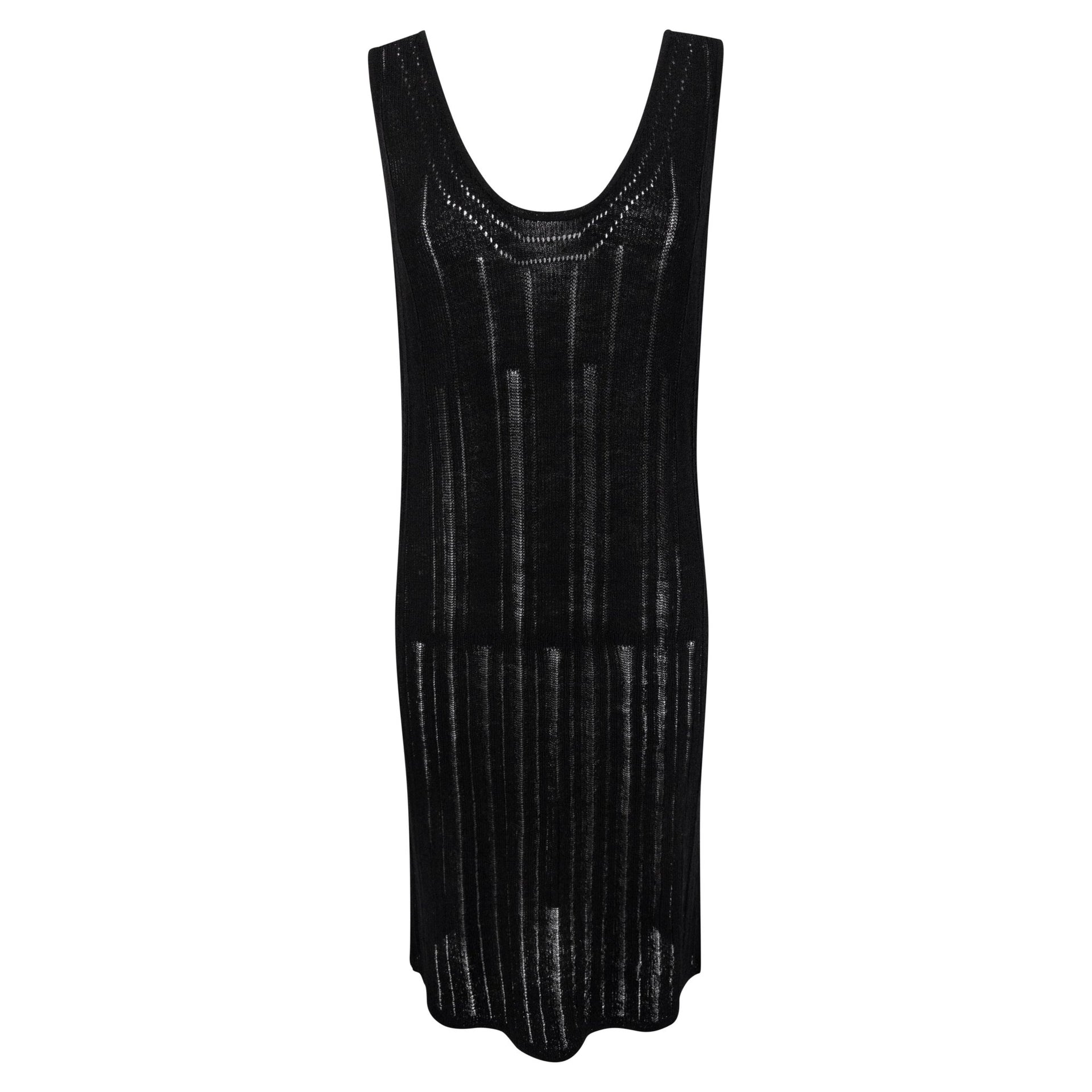 S/S 1997 Gucci by Tom Ford Sheer Black Knit Sleeveless Bodycon Dress - RealList