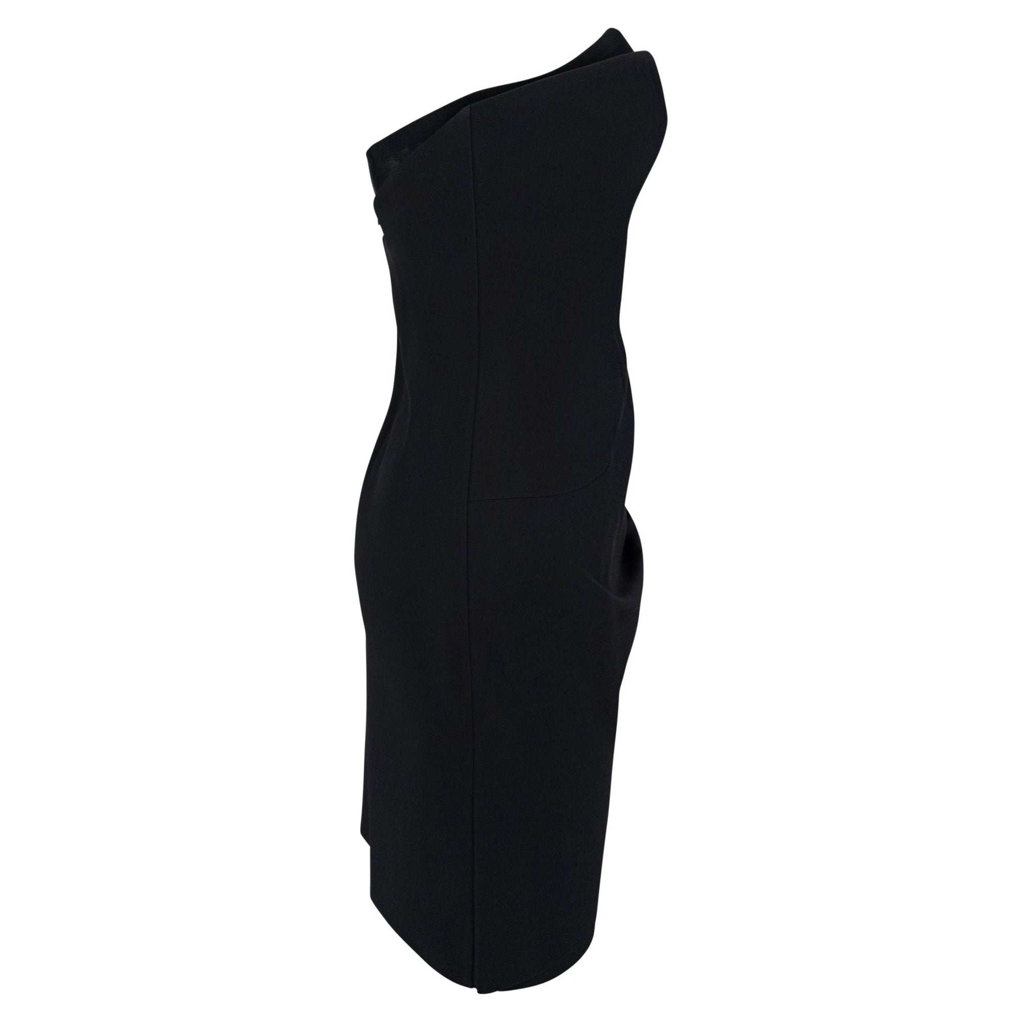 S/S 1998 Dolce & Gabbana Black Butterfly Appliqué Corseted Strapless Mini Dress - RealList