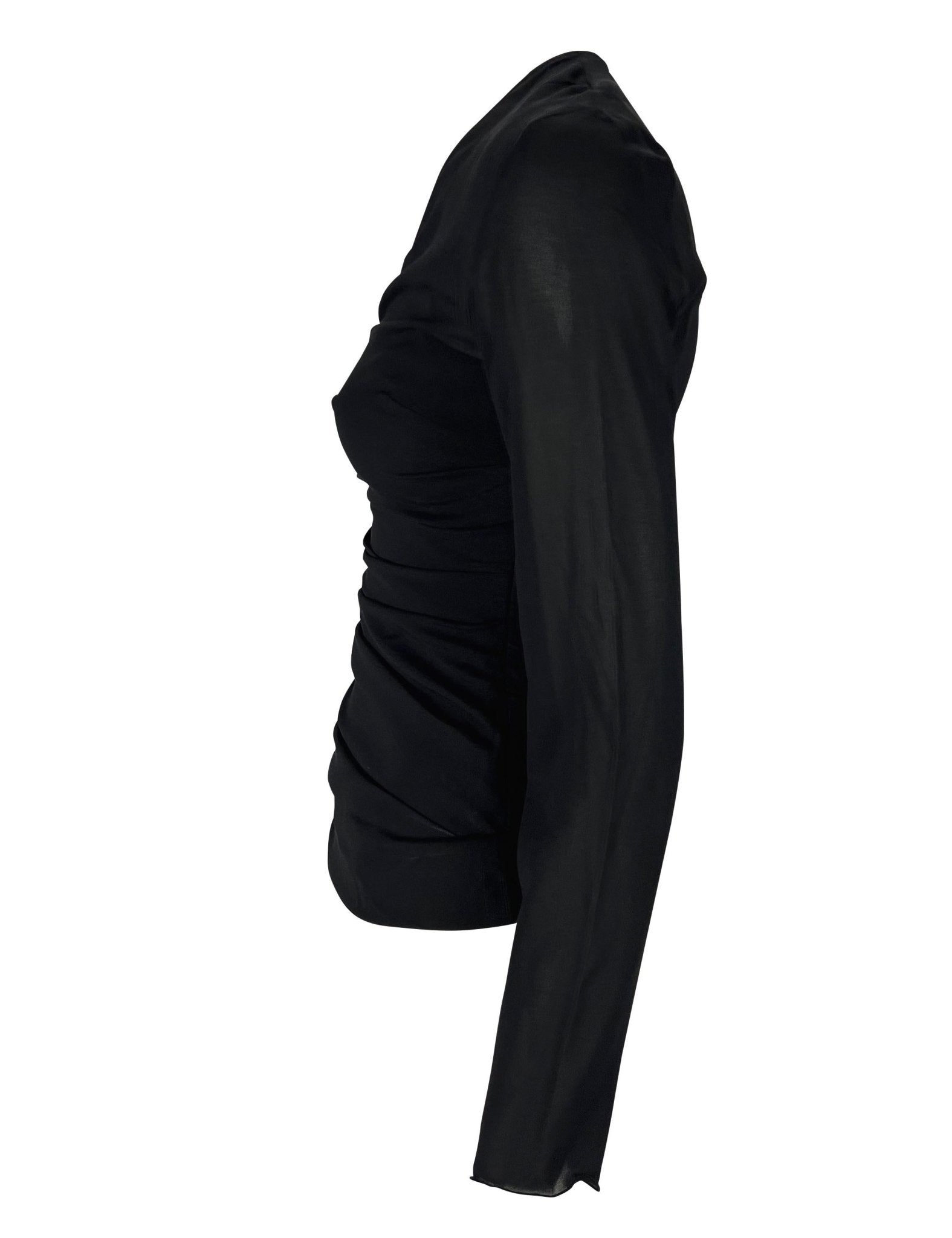 S/S 1998 Dolce & Gabbana Sheer Black Enamel Heart Safety - Pin Cami - Overlay Blouse - RealList