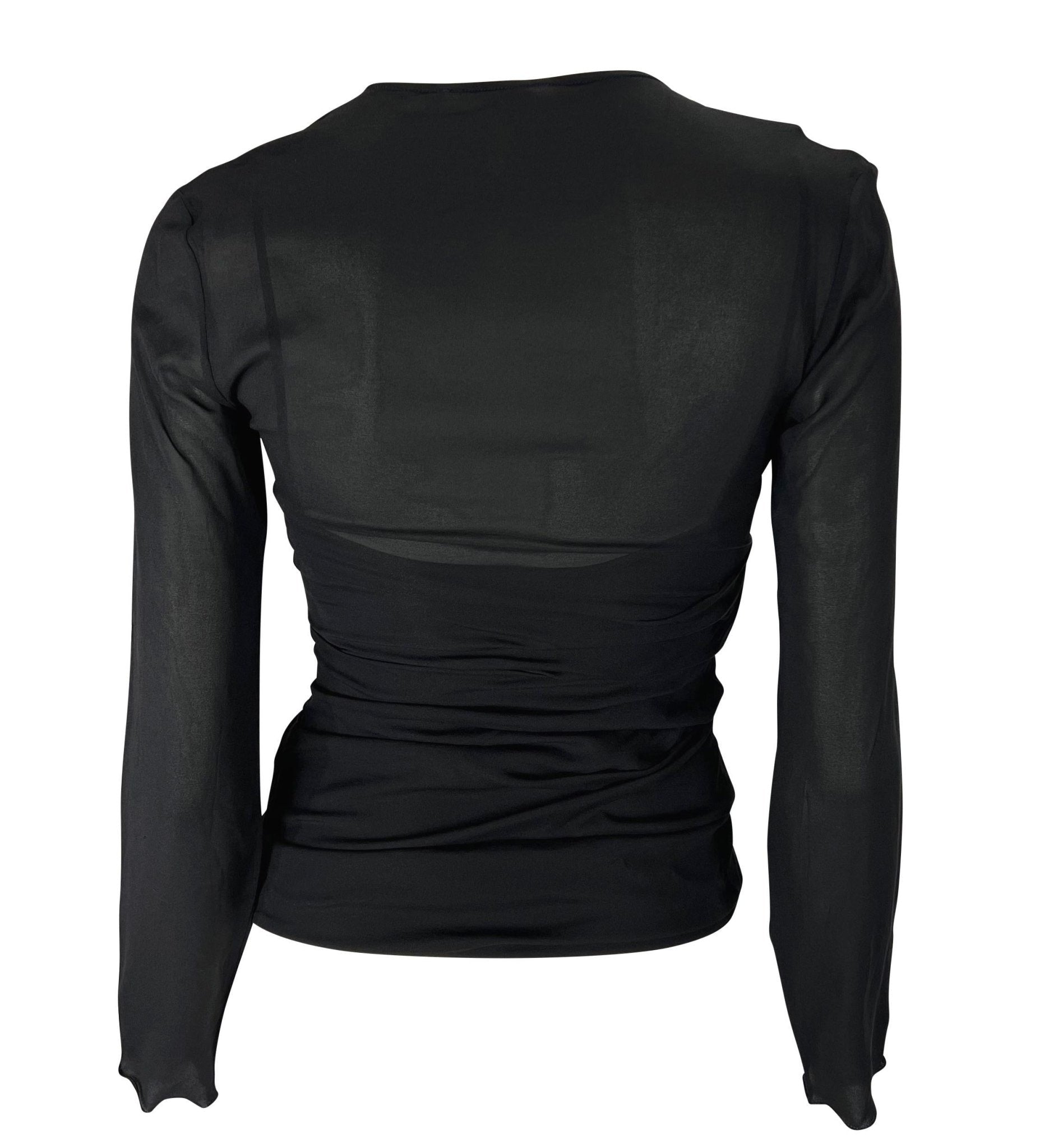 S/S 1998 Dolce & Gabbana Sheer Black Enamel Heart Safety - Pin Cami - Overlay Blouse - RealList