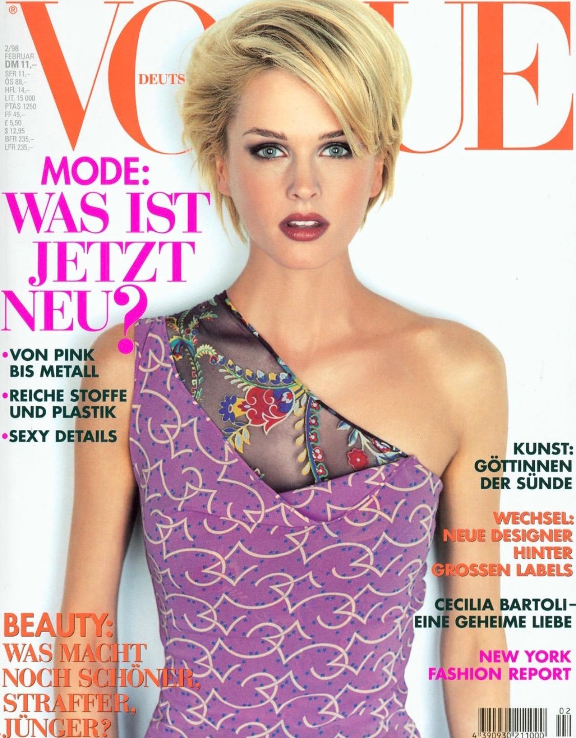 S/S 1998 Gianni Versace by Donatella Ad Asymmetric Blue Purple Sheer Dress - RealList