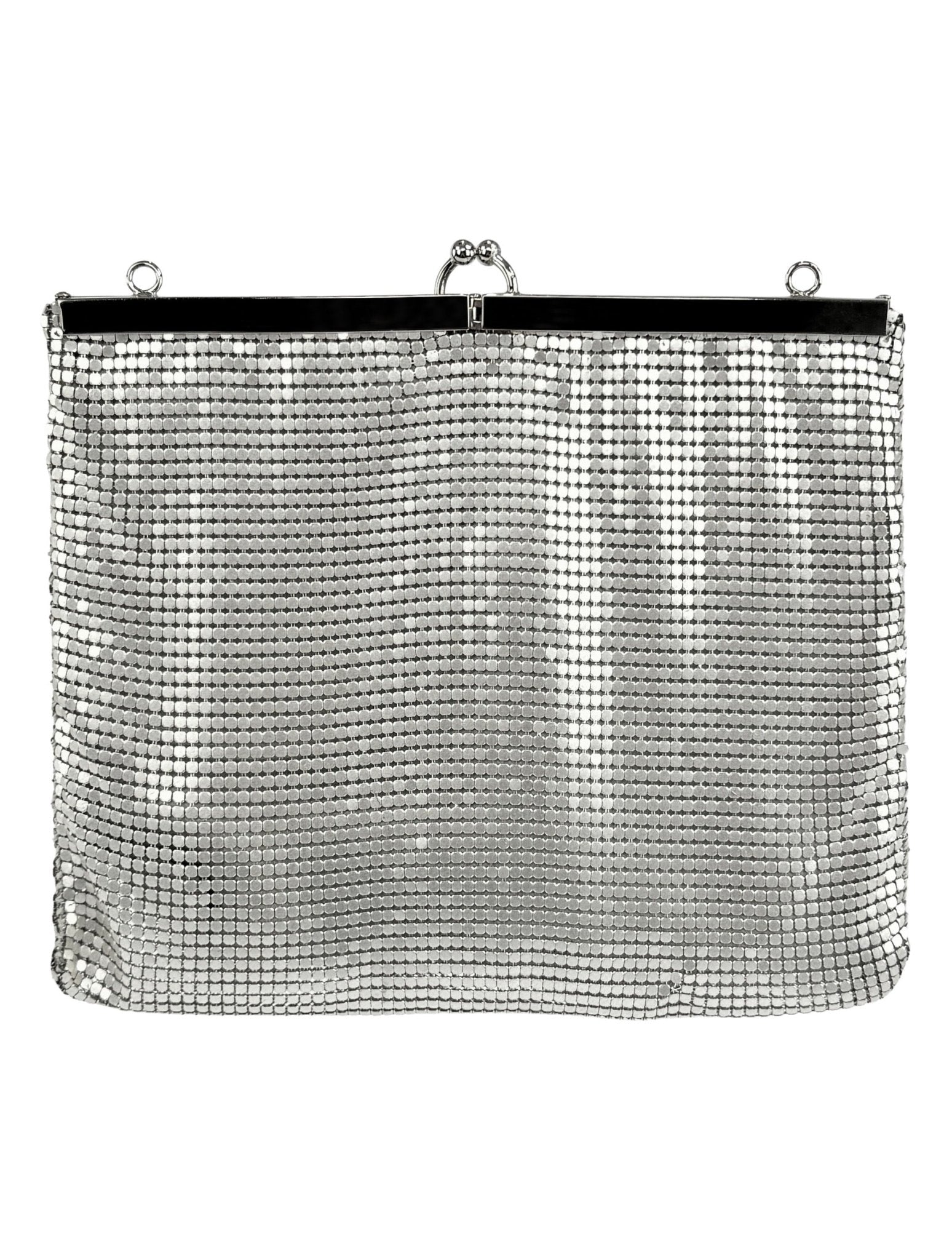 S/S 1998 Gianni Versace by Donatella Ad Silver Oroton Metal Mini Evening Bag - RealList