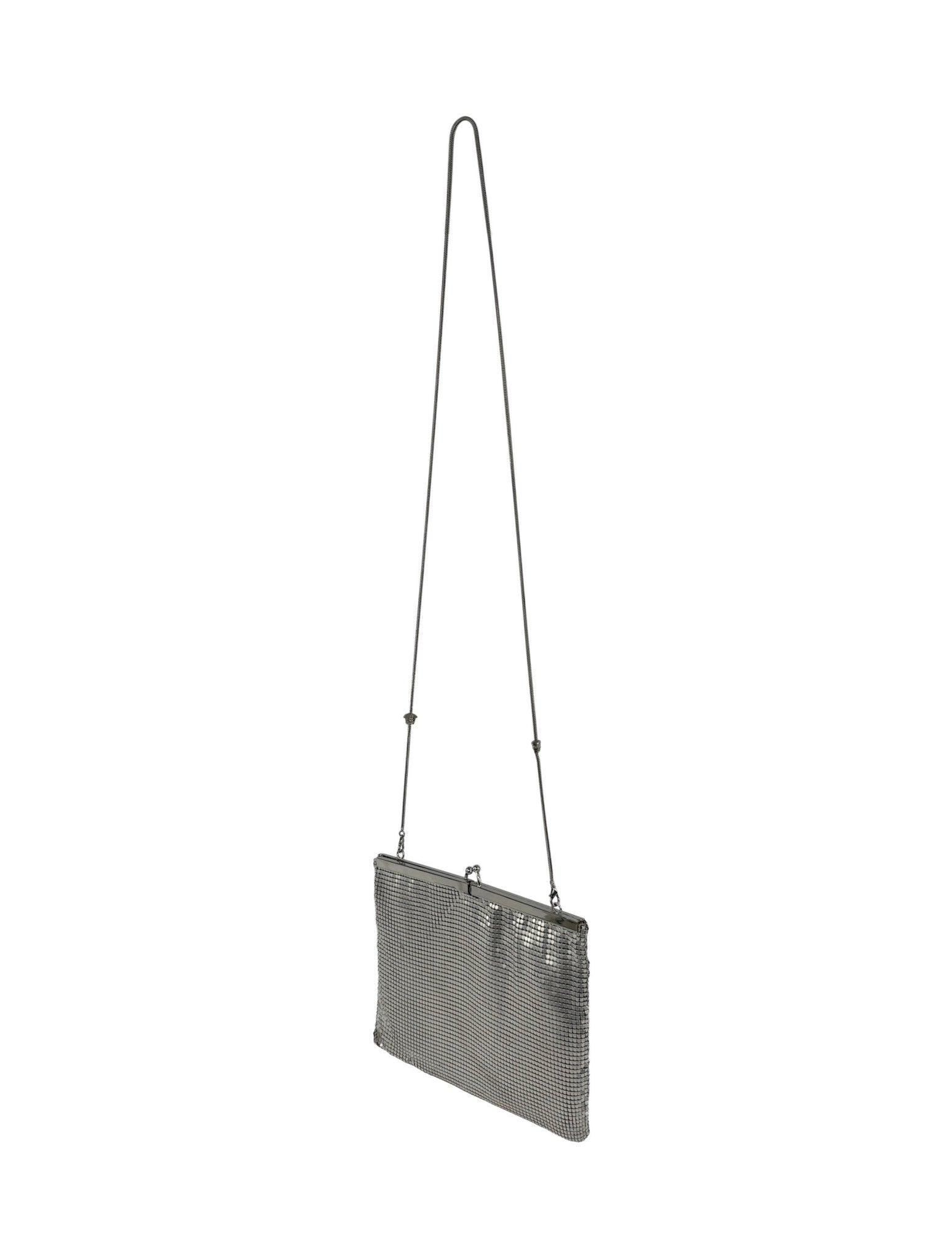 S/S 1998 Gianni Versace by Donatella Ad Silver Oroton Metal Mini Evening Bag - RealList