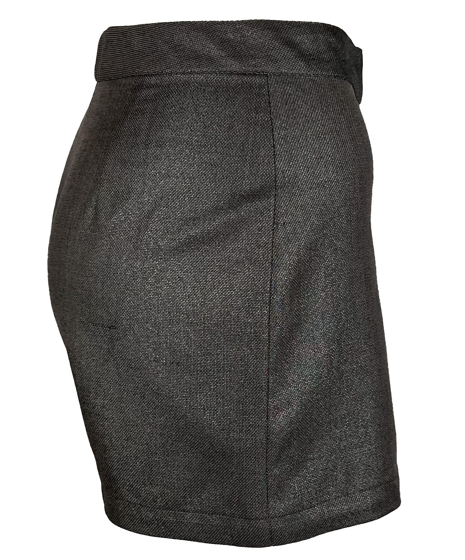 S/S 1998 Gianni Versace by Donatella Grey Metallic Mini Hot Pant Short Shorts - RealList