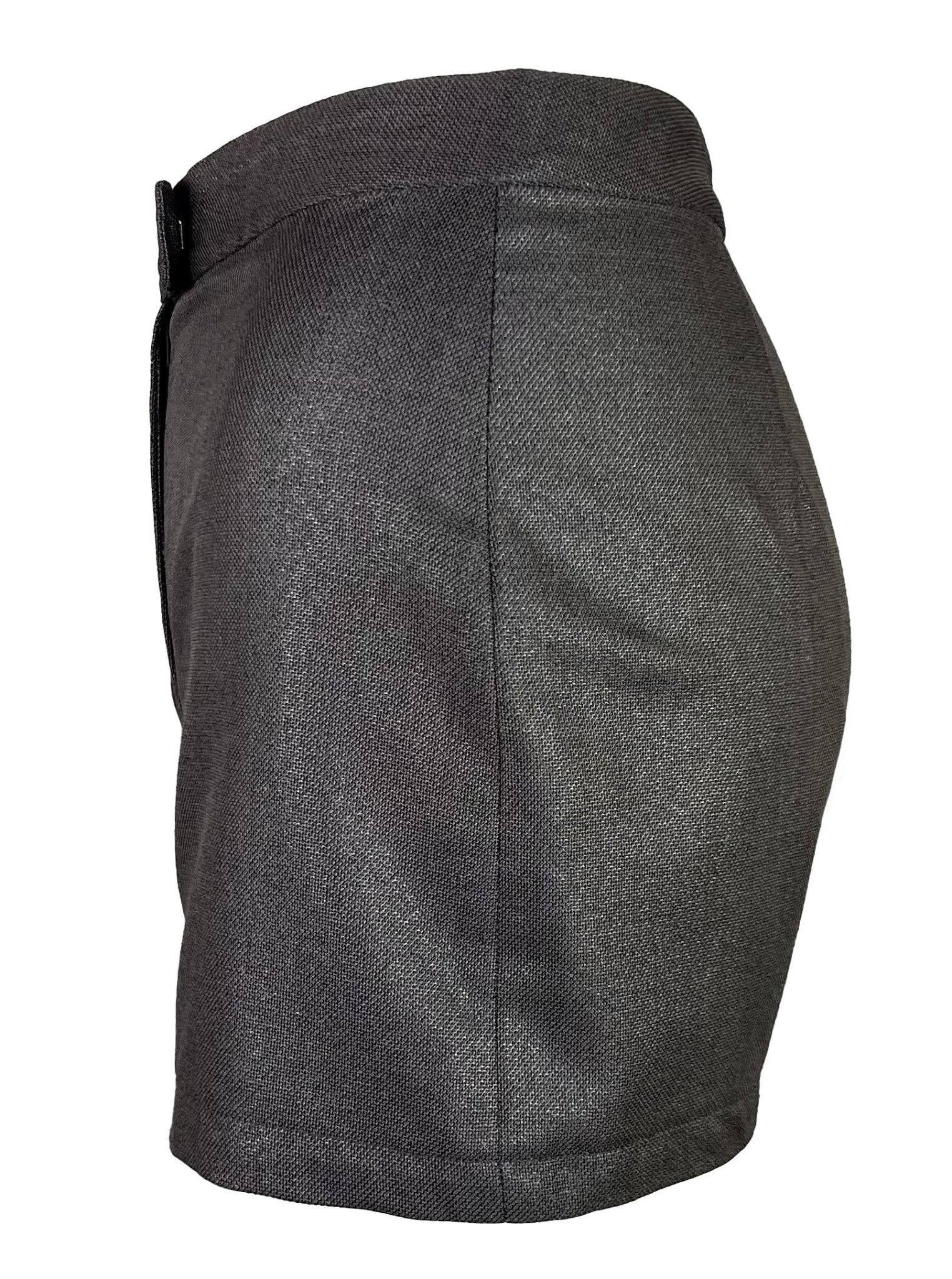 S/S 1998 Gianni Versace by Donatella Grey Metallic Mini Hot Pant Short Shorts - RealList