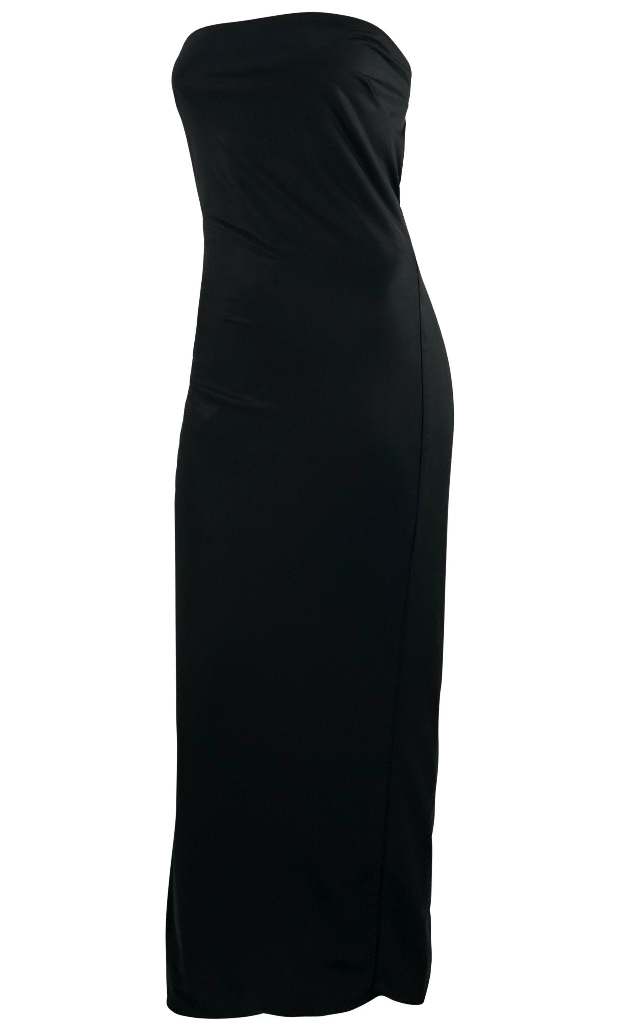 S/S 1998 Gianni Versace by Donatella Wet Look Backless Stretch Runway Dress - RealList