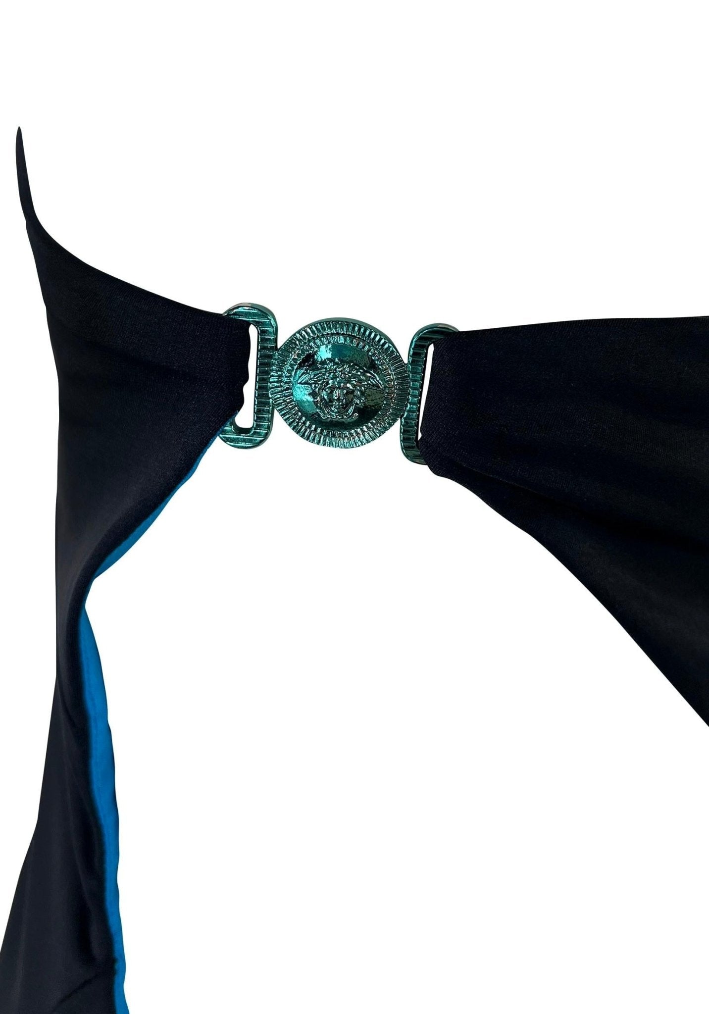 S/S 1998 Gianni Versace by Donatella Wet Look Backless Stretch Runway Dress - RealList