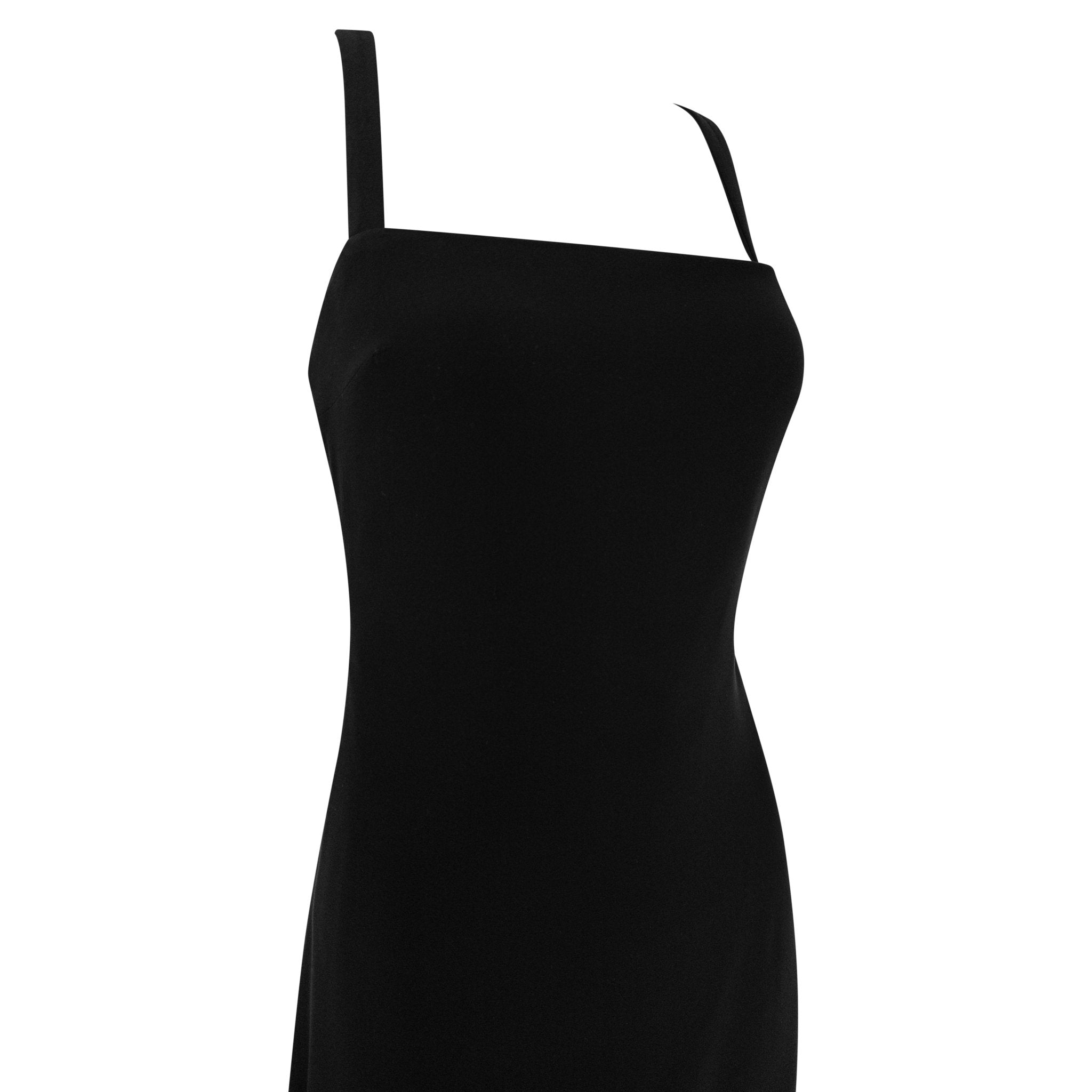 S/S 1998 Giorgio Armani Ad Campaign Black Silk Backless Strap Evening Gown - RealList