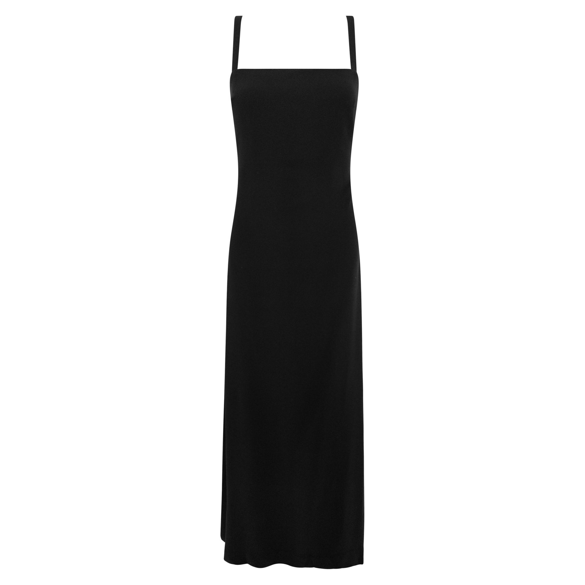 S/S 1998 Giorgio Armani Ad Campaign Black Silk Backless Strap Evening Gown - RealList