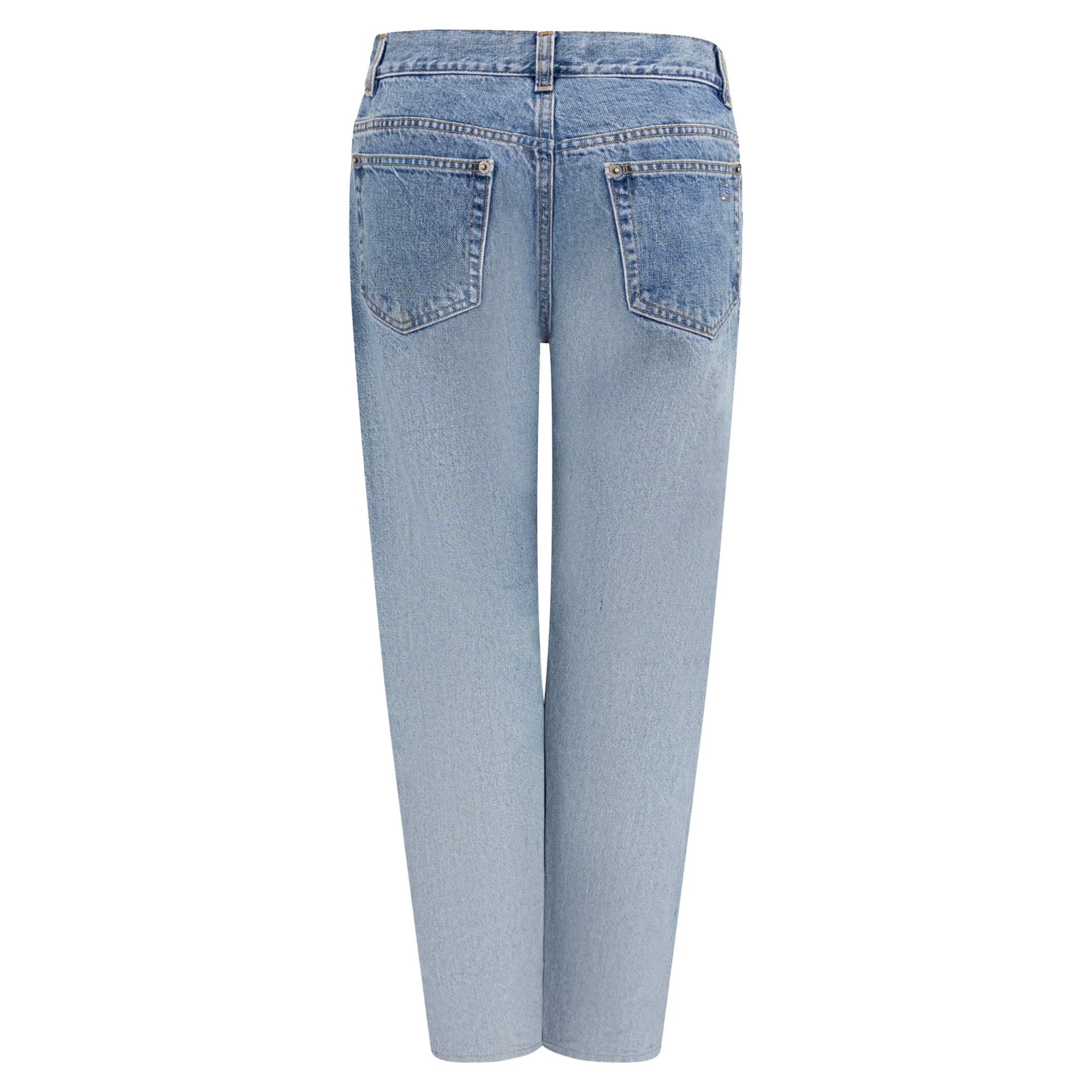 S/S 1998 Gucci by Tom Ford Ad Rhinestone G Light Wash Cotton Denim Jeans - RealList