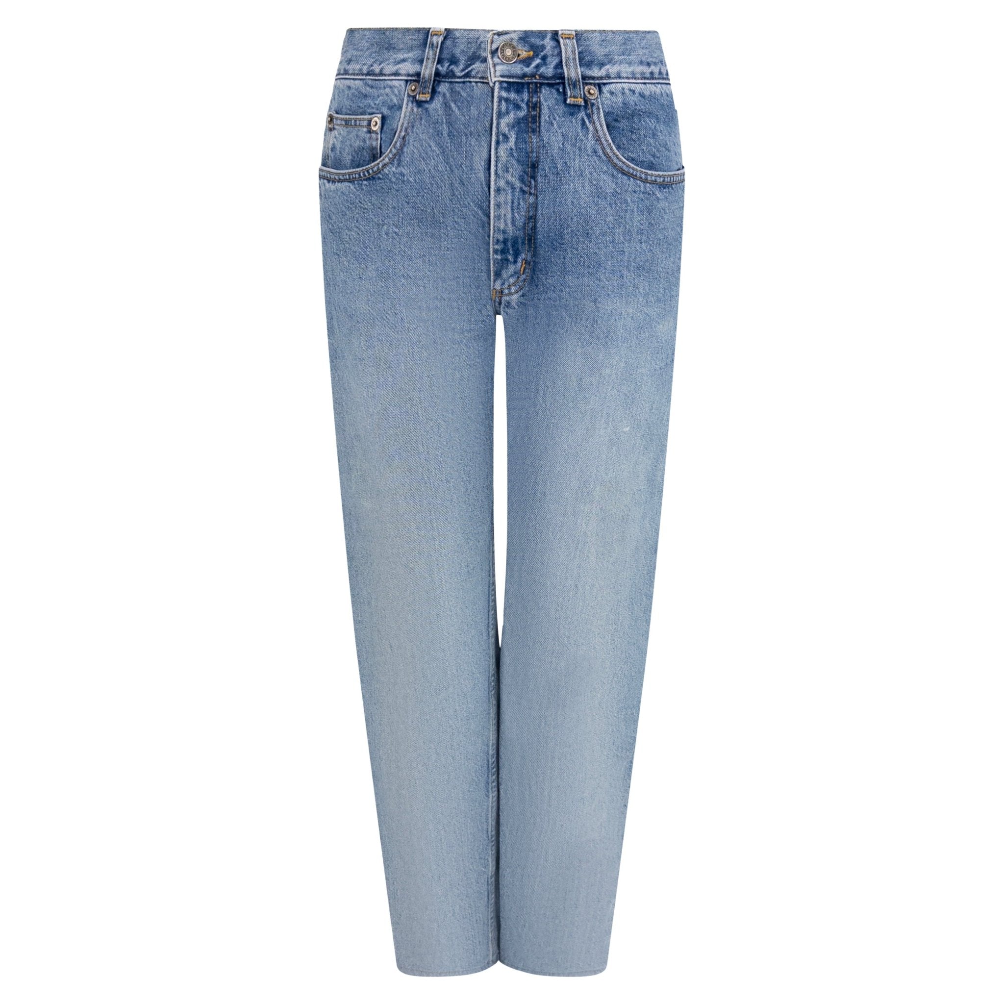 S/S 1998 Gucci by Tom Ford Ad Rhinestone G Light Wash Cotton Denim Jeans - RealList