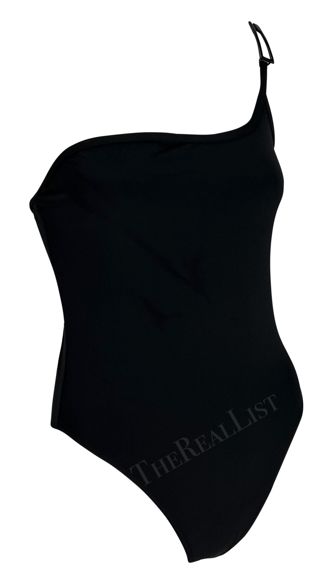 S/S 1998 Gucci by Tom Ford Black 'G' Buckle Logo One Piece Swimsuit Bodysuit - RealList