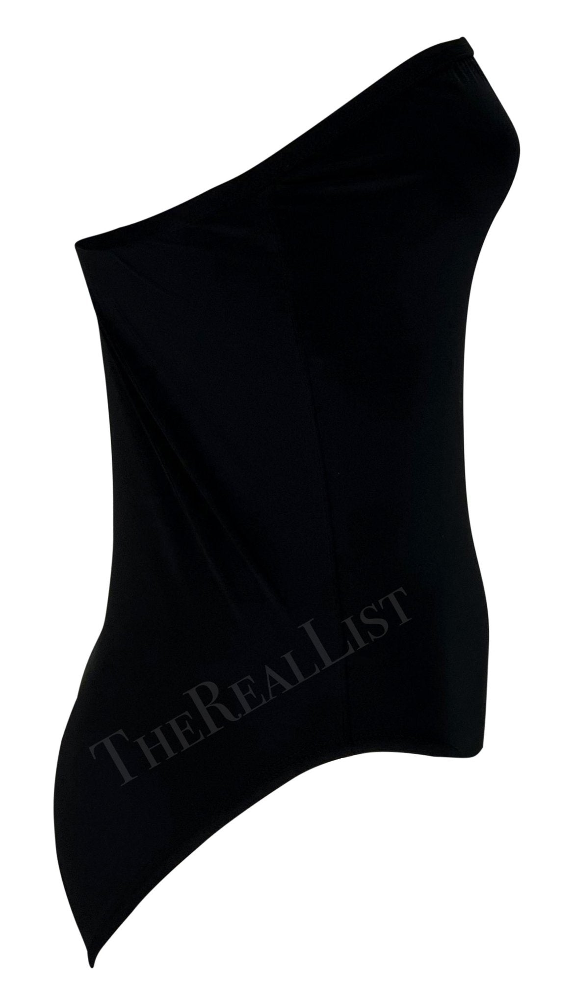 S/S 1998 Gucci by Tom Ford Black 'G' Buckle Logo One Piece Swimsuit Bodysuit - RealList