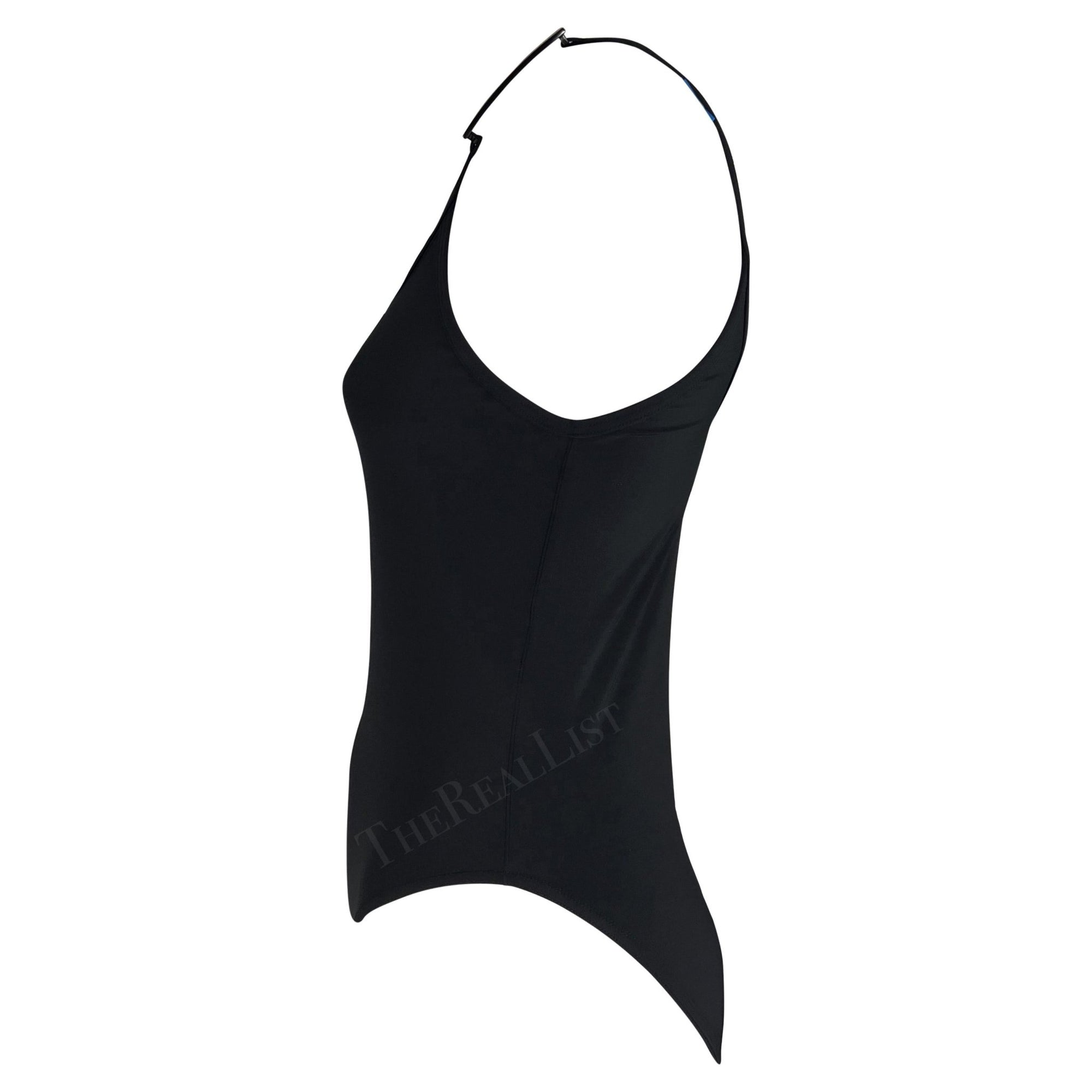 S/S 1998 Gucci by Tom Ford Black 'G' Buckle Logo One Piece Swimsuit Bodysuit - RealList