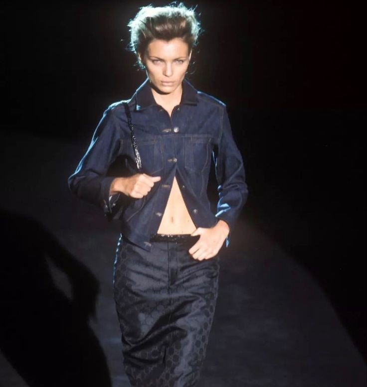 S/S 1998 Gucci by Tom Ford Black 'GG' Monogram Runway Skirt - RealList