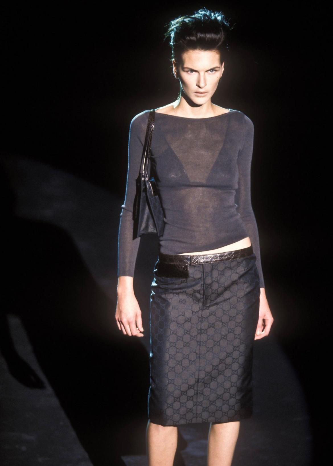 S/S 1998 Gucci by Tom Ford Black 'GG' Monogram Runway Skirt - RealList