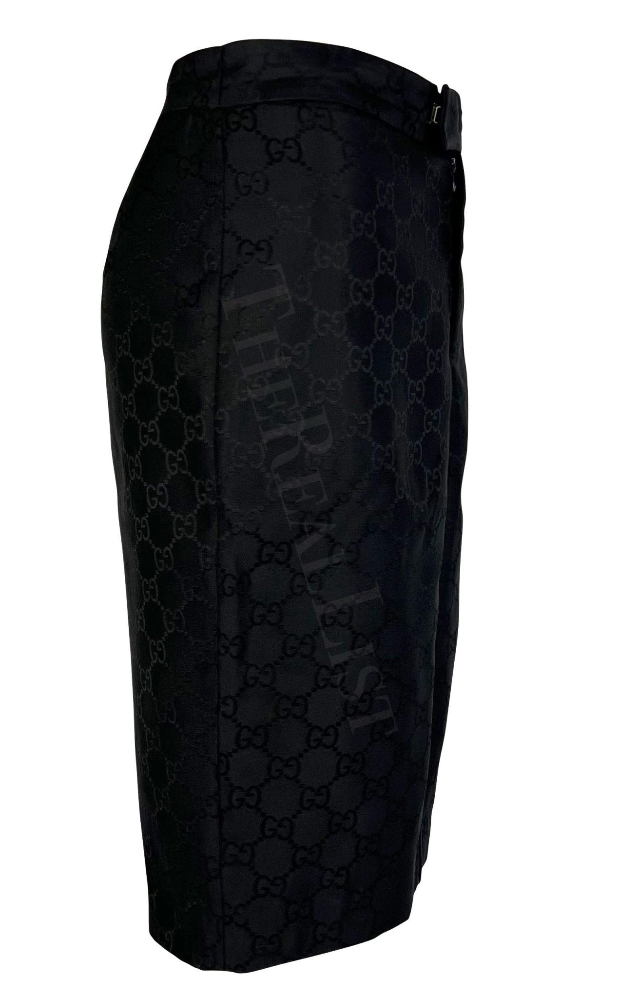 S/S 1998 Gucci by Tom Ford Black 'GG' Monogram Runway Skirt - RealList