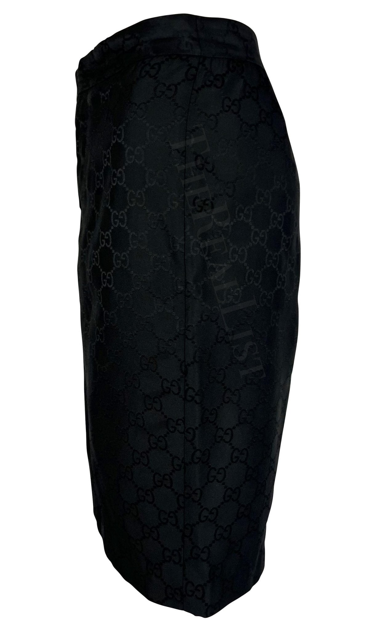 S/S 1998 Gucci by Tom Ford Black 'GG' Monogram Runway Skirt - RealList