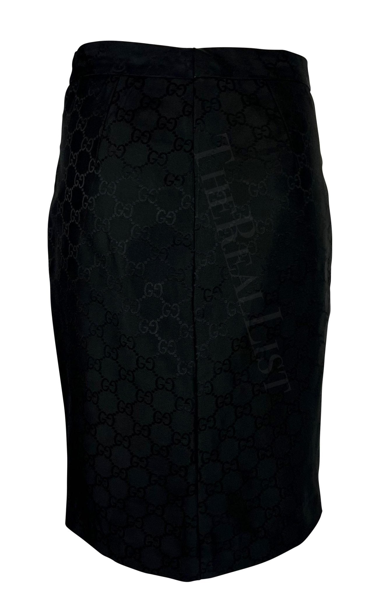 S/S 1998 Gucci by Tom Ford Black 'GG' Monogram Runway Skirt - RealList