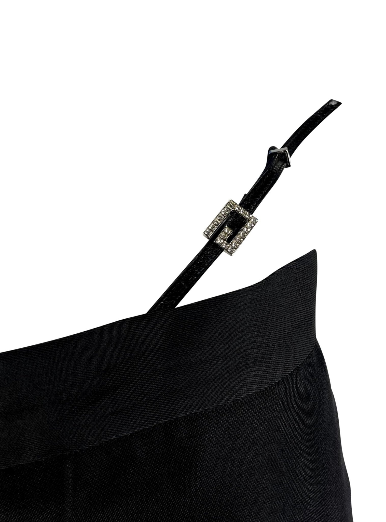 S/S 1998 Gucci by Tom Ford Black Square 'G' Rhinestone Thong Strap Runway Pants - RealList