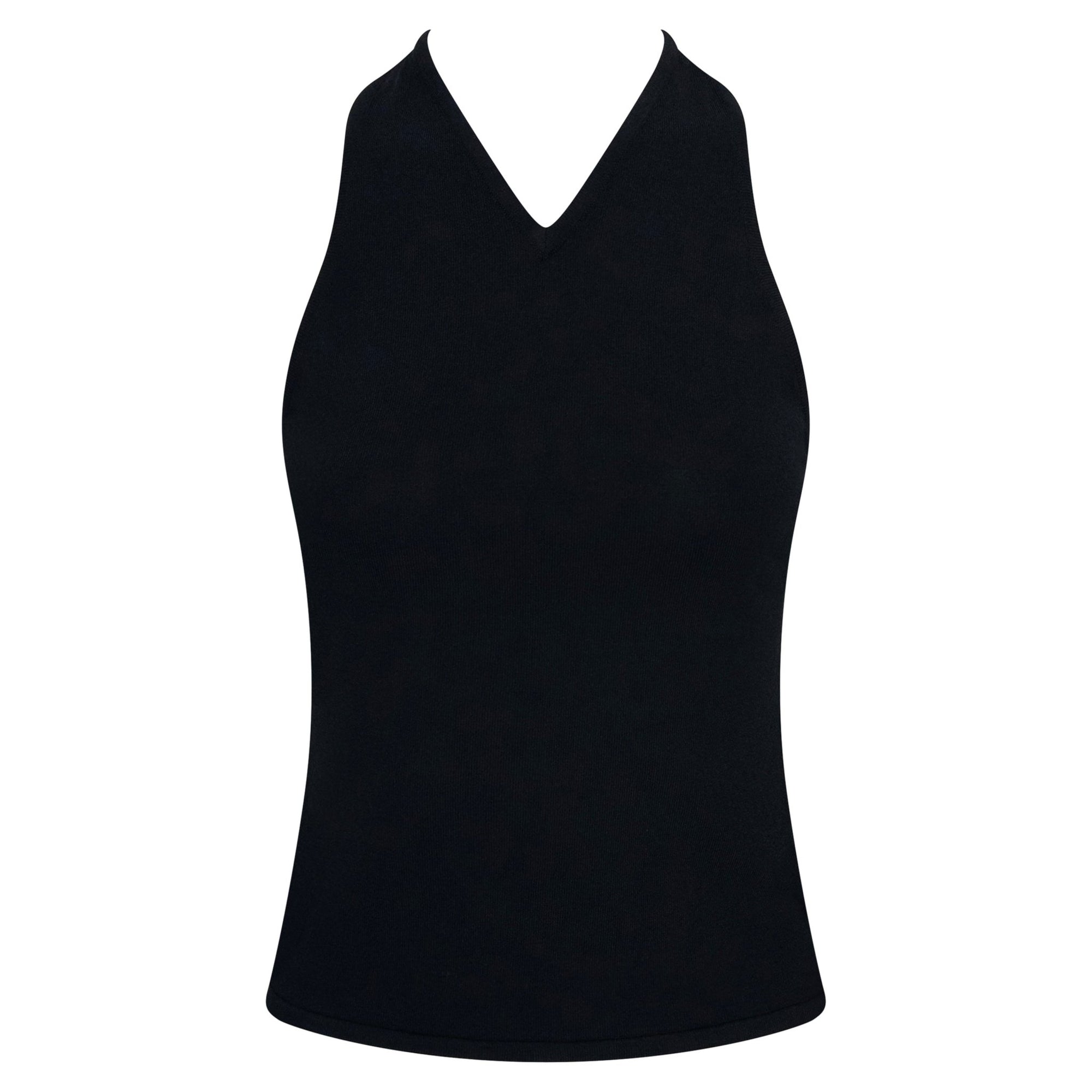 S/S 1998 Gucci by Tom Ford Black Stretch Knit Racerback Tank Top - RealList