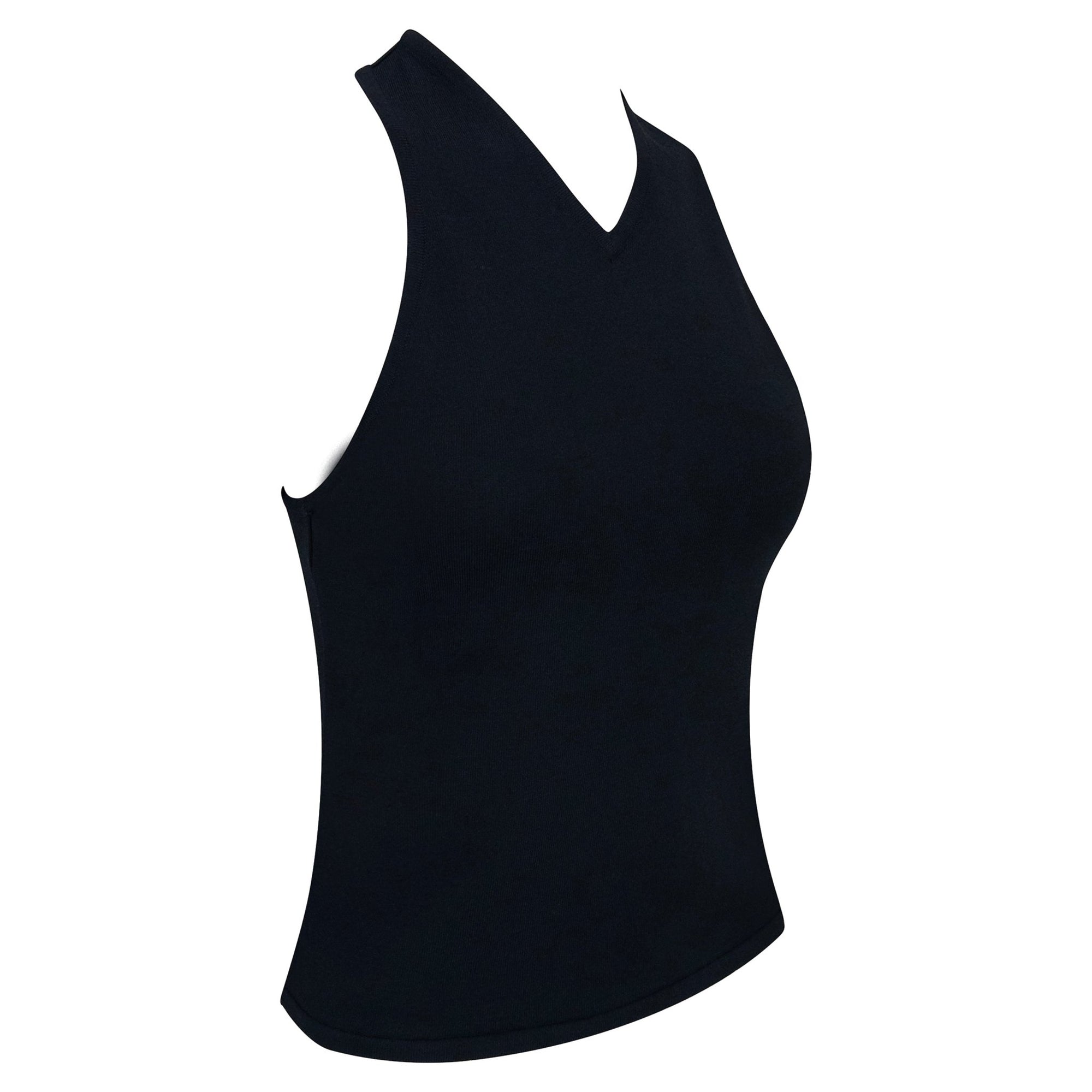 S/S 1998 Gucci by Tom Ford Black Stretch Knit Racerback Tank Top - RealList