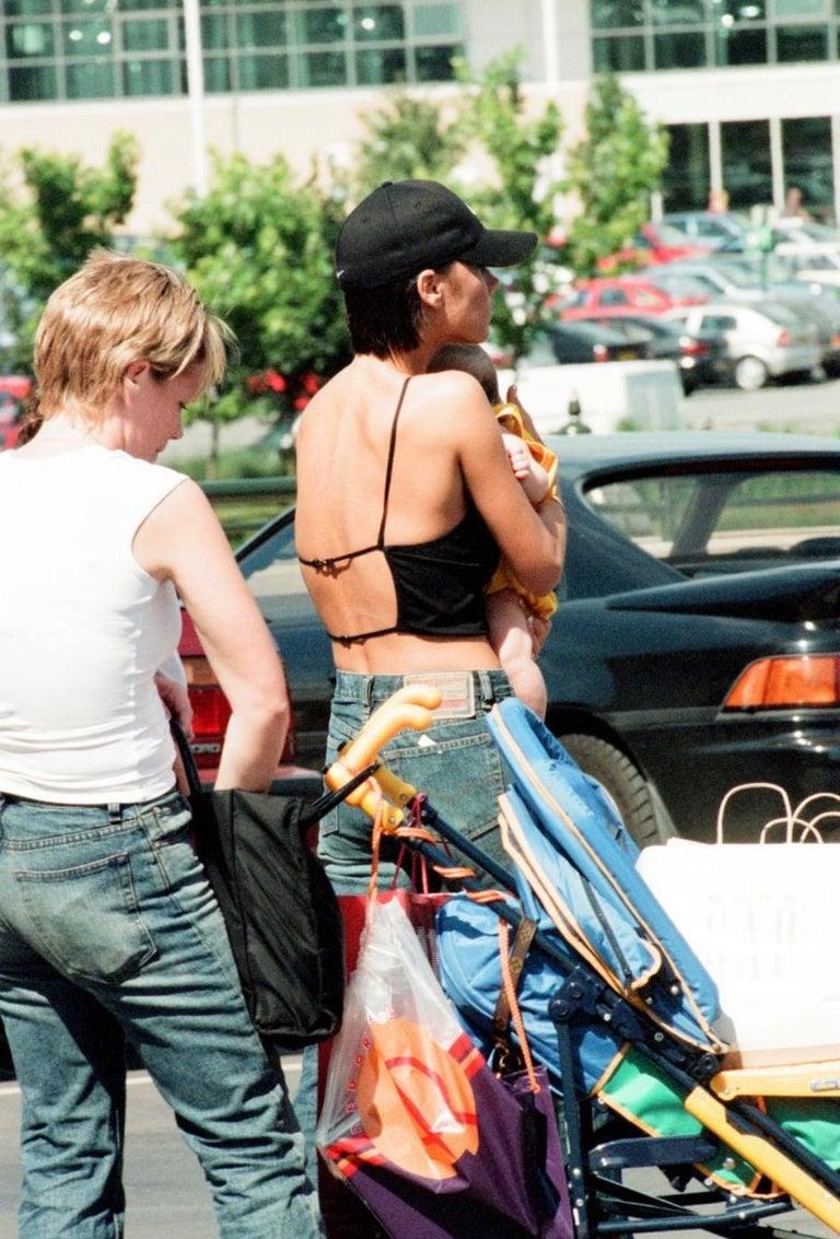 S/S 1998 Gucci by Tom Ford Buckle Strap Backless Knit Black Crop Top - RealList