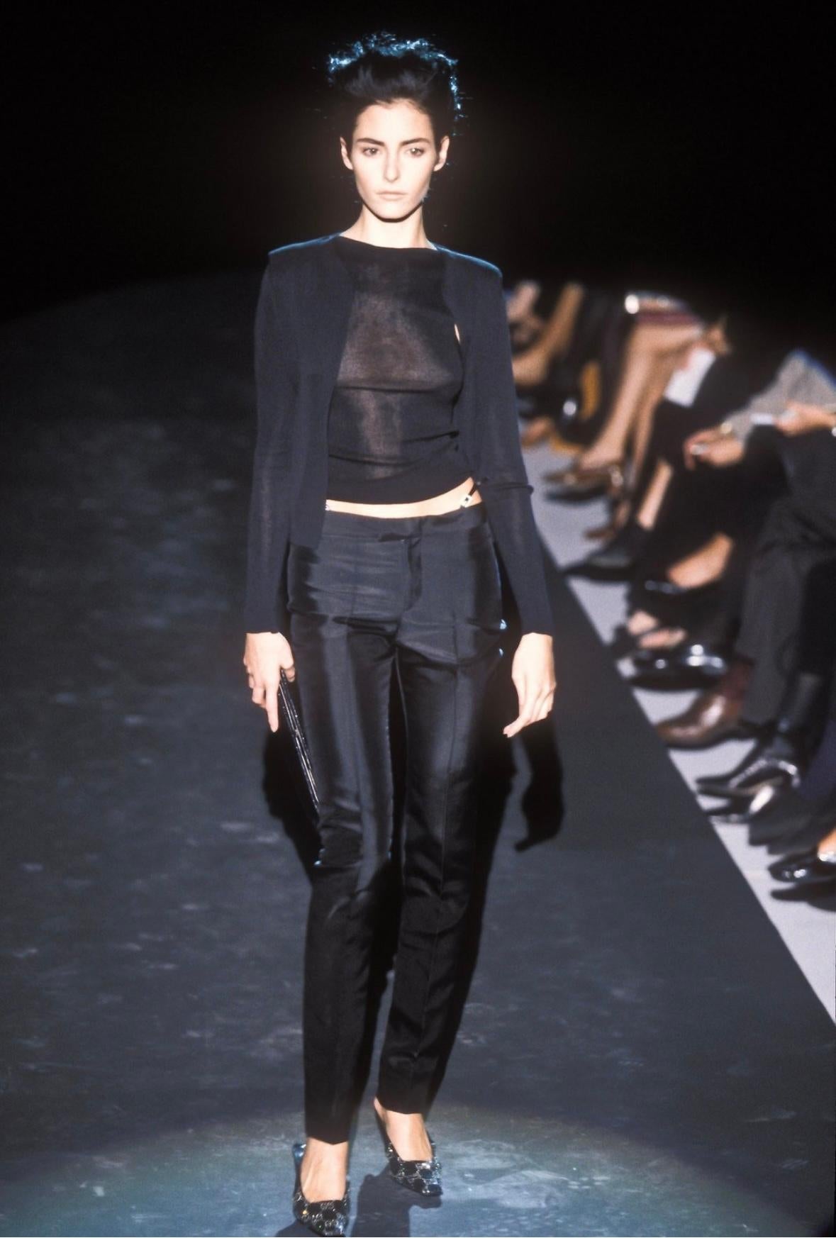 S/S 1998 Gucci by Tom Ford GG Rhinestone Crystal Kitten Heels Black & Grey - RealList