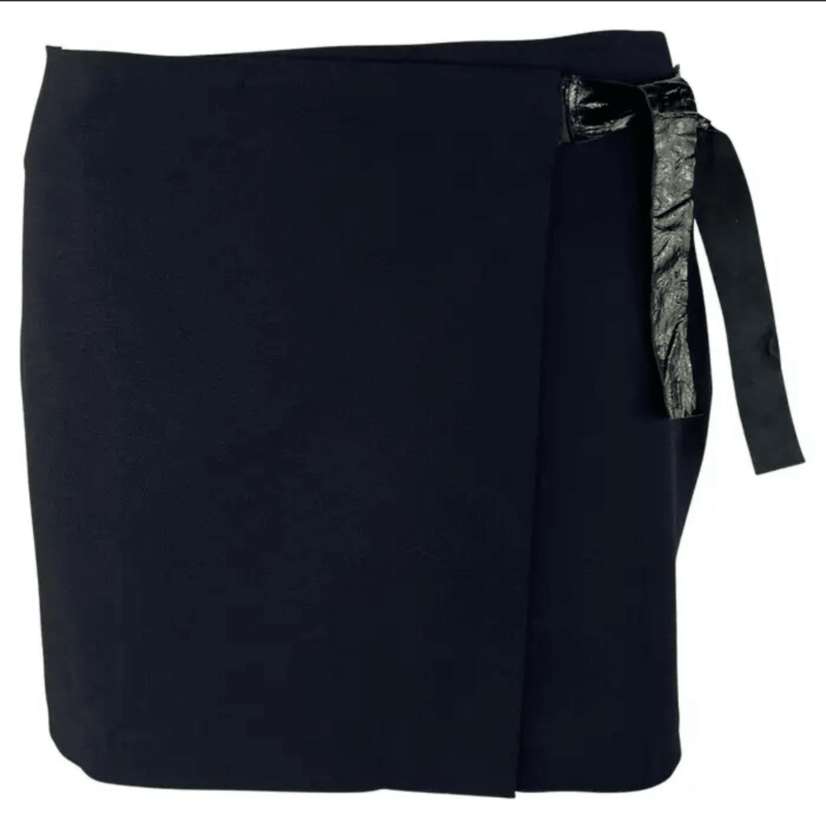 S/S 1998 Gucci by Tom Ford Prototype Sample Patent Leather Wrap Mini Skirt - RealList